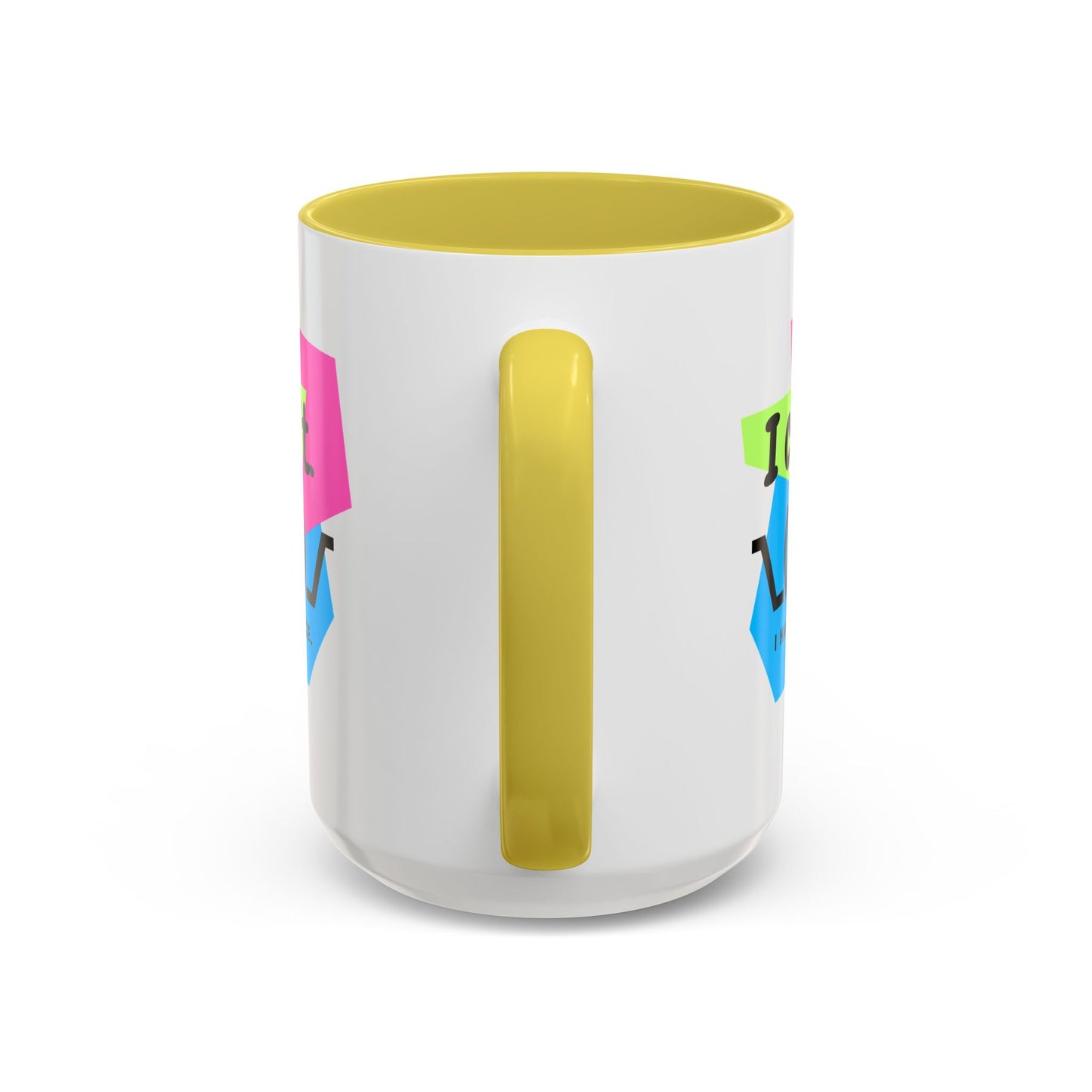 “I Can’t. I Have Dance Mug.” with Colored Handles – Bold 80s Retro Dance Graphic Coffee Cup