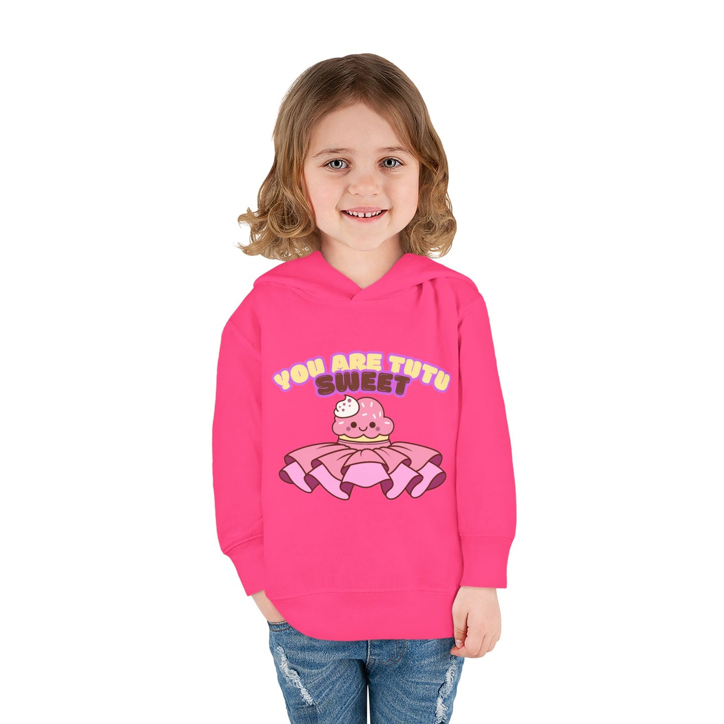 "You Are Tutu Sweet" Toddler Pullover Hoodie – Kawaii Cupcake in Tutu Dance Graphic Fleece Sweatshirt for Kids