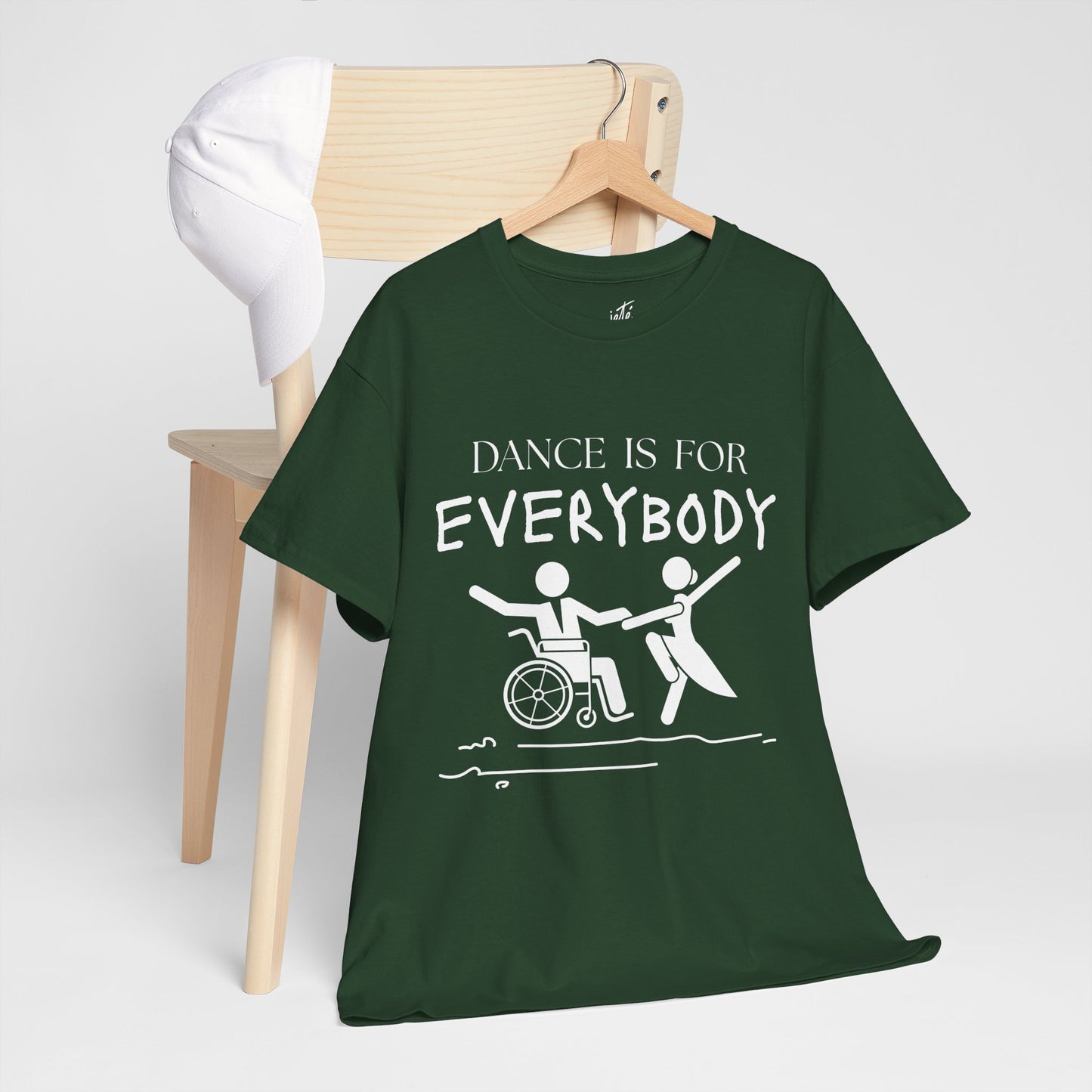 “Dance Is for Everybody” Inclusive Dance T-Shirt – Unisex Heavy Cotton Tee with Optional Back Personalization (Name or Studio)