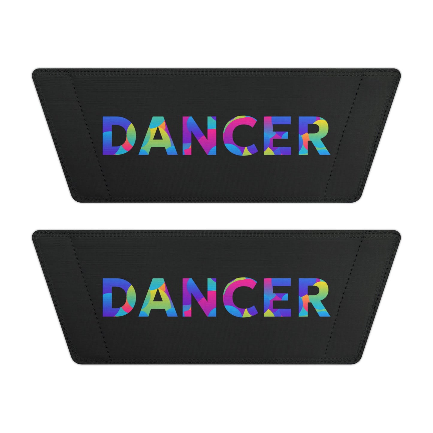YOUTH SIZES - “Dancer” Colorful Text – Dance-Inspired Custom Slides with Removable Straps | Youth Sandal Slides