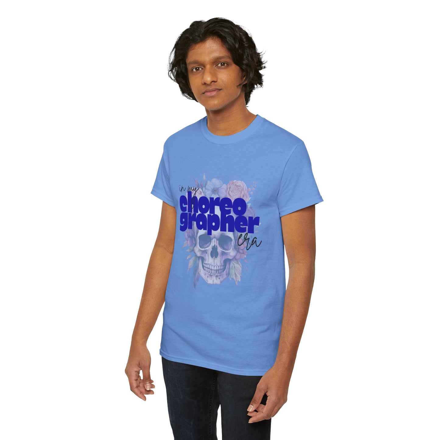 "In My Choreographer Era" Skull Floral Tee – Unisex Heavy Cotton Dance T-Shirt with Cool Gothic Graphic