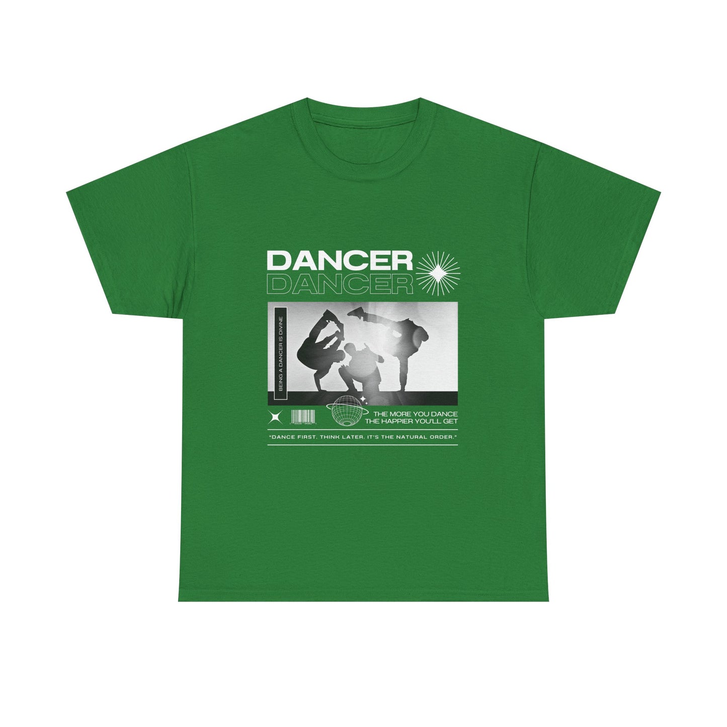 “Dancer” Graphic with Breakdancer Streetwear-Inspired Design | Hip-Hop Dance T-Shirt for Men & Women | Unisex Heavy Cotton Tee
