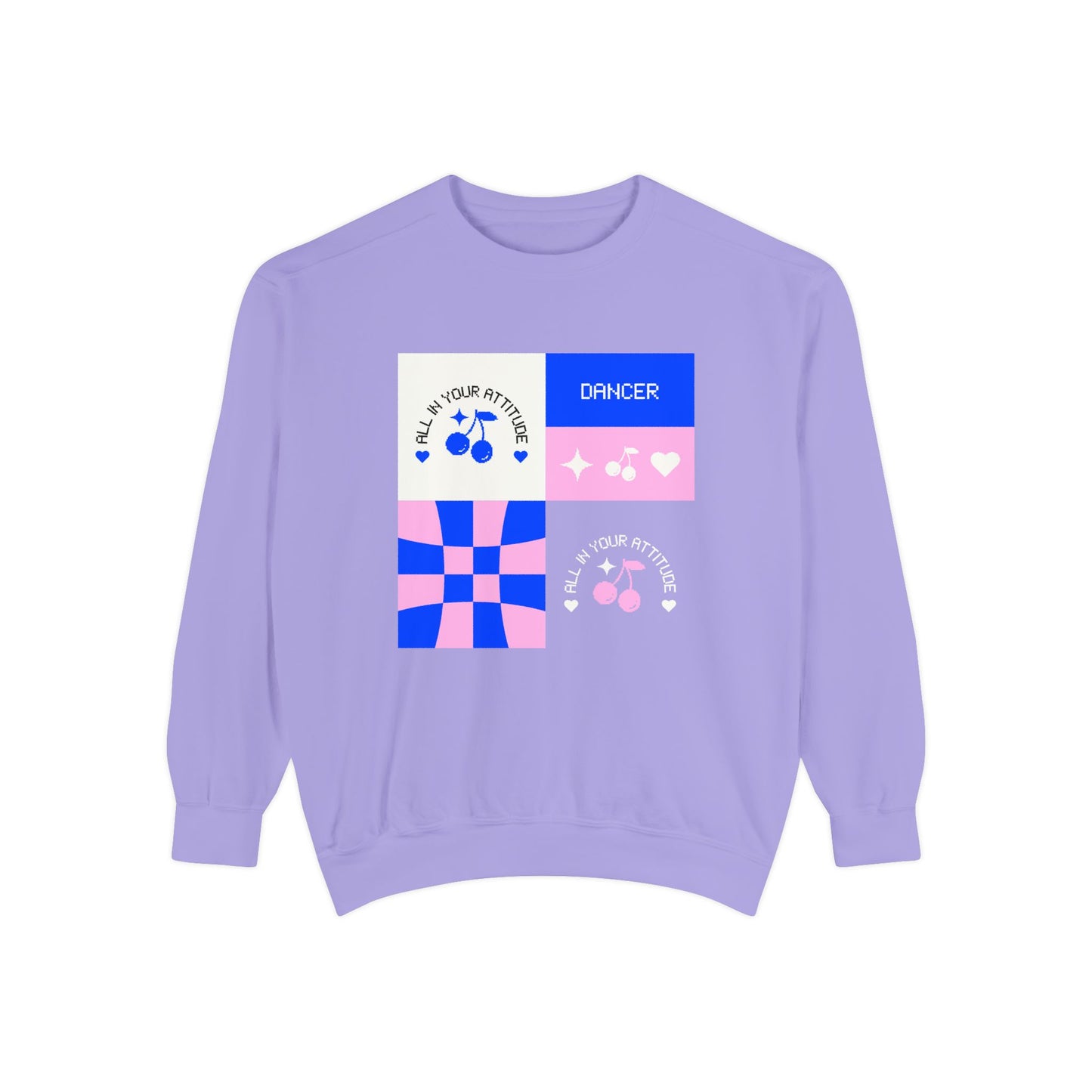 "Dancer – All in Your Attitude" Unisex Lightweight Crewneck Sweatshirt – Retro-Inspired Dance Graphic Pullover for Confident Movers & Performers