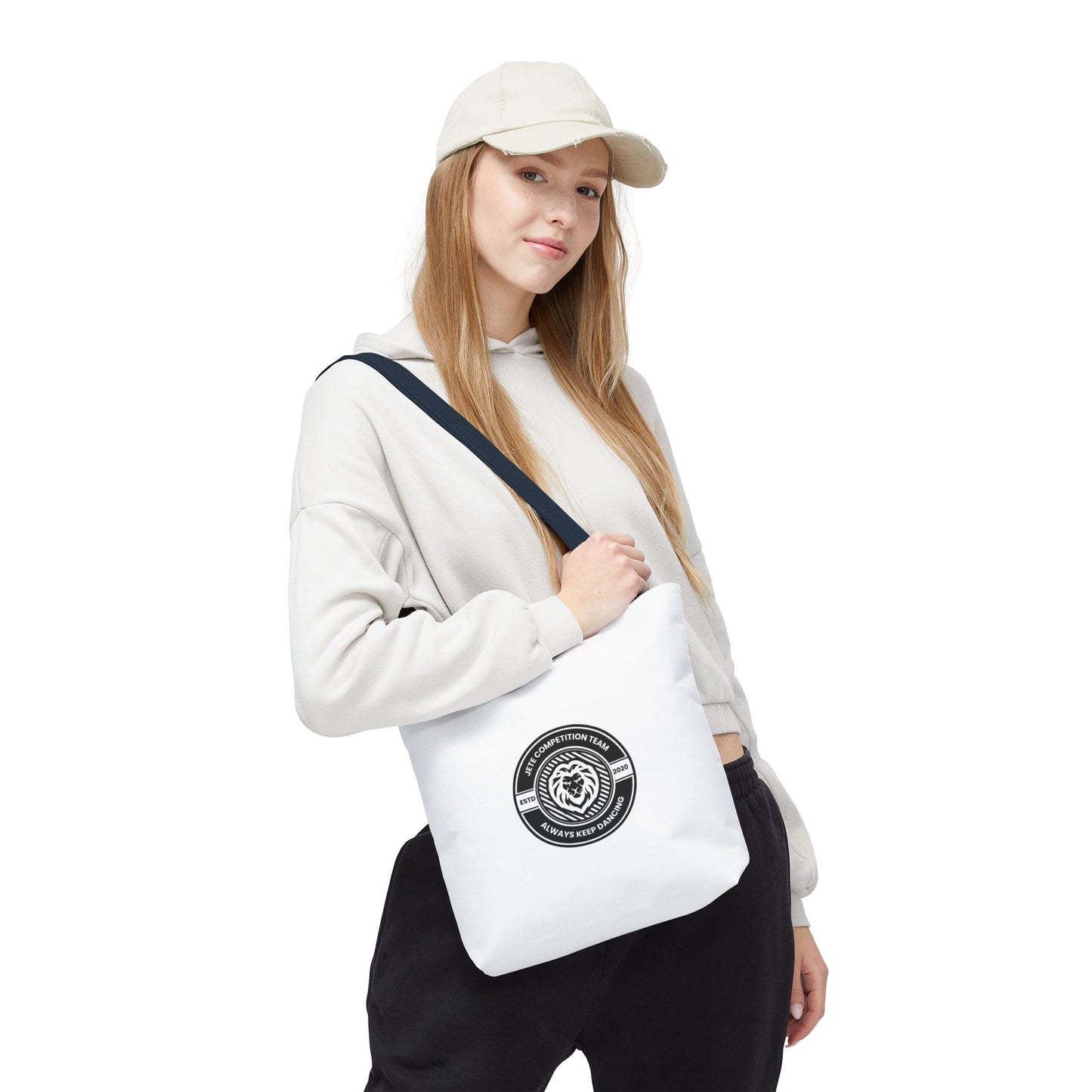 "Jeté Competition Team, Always Keep Dancing" Canvas Tote Bag – Collegiate Dance Team Logo | Reusable Dance Bag for Dancers, Rehearsals & Competitions