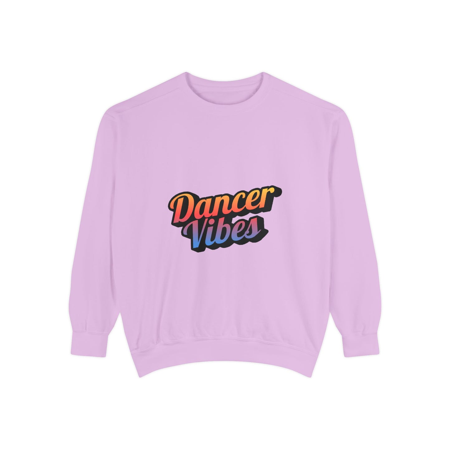 "Dancer Vibes" Unisex Lightweight Crewneck Sweatshirt – Colorful Text Graphic Pullover for Dance Lovers & Studio Style