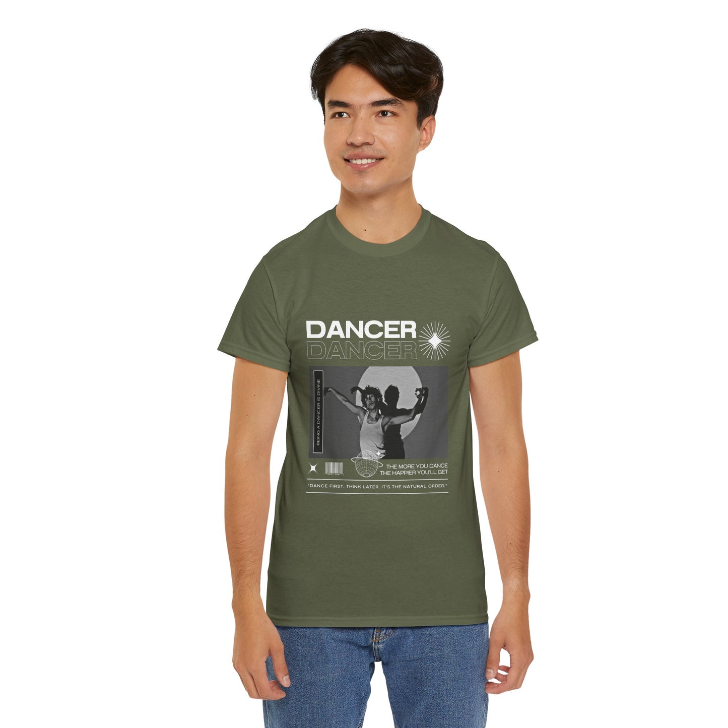 "Dancer" Spotlight Contemporary Dance Graphic Unisex Heavy Cotton Tee – Streetwear-Inspired Dance T-Shirt for Performers & Dance Lovers