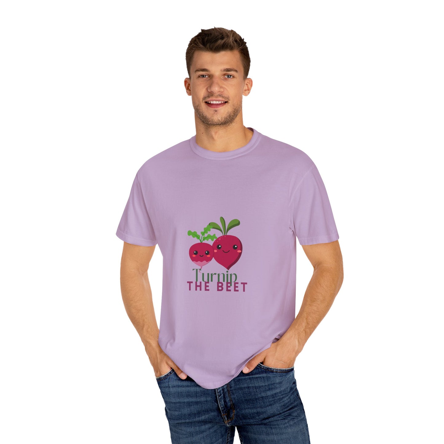 "Turnip the Beet" Unisex Garment-Dyed T-Shirt – Cute Veggie Dance Pun Graphic Tee – Funny Foodie Shirt for Dancers & Music Lovers
