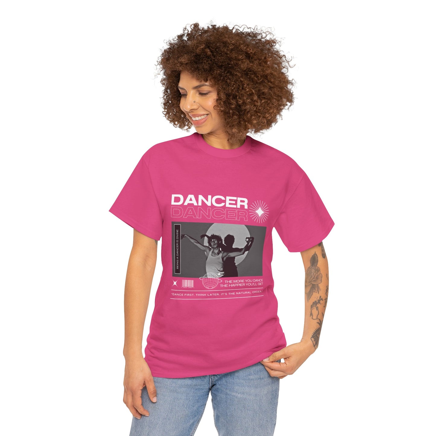 "Dancer" Spotlight Contemporary Dance Graphic Unisex Heavy Cotton Tee – Streetwear-Inspired Dance T-Shirt for Performers & Dance Lovers