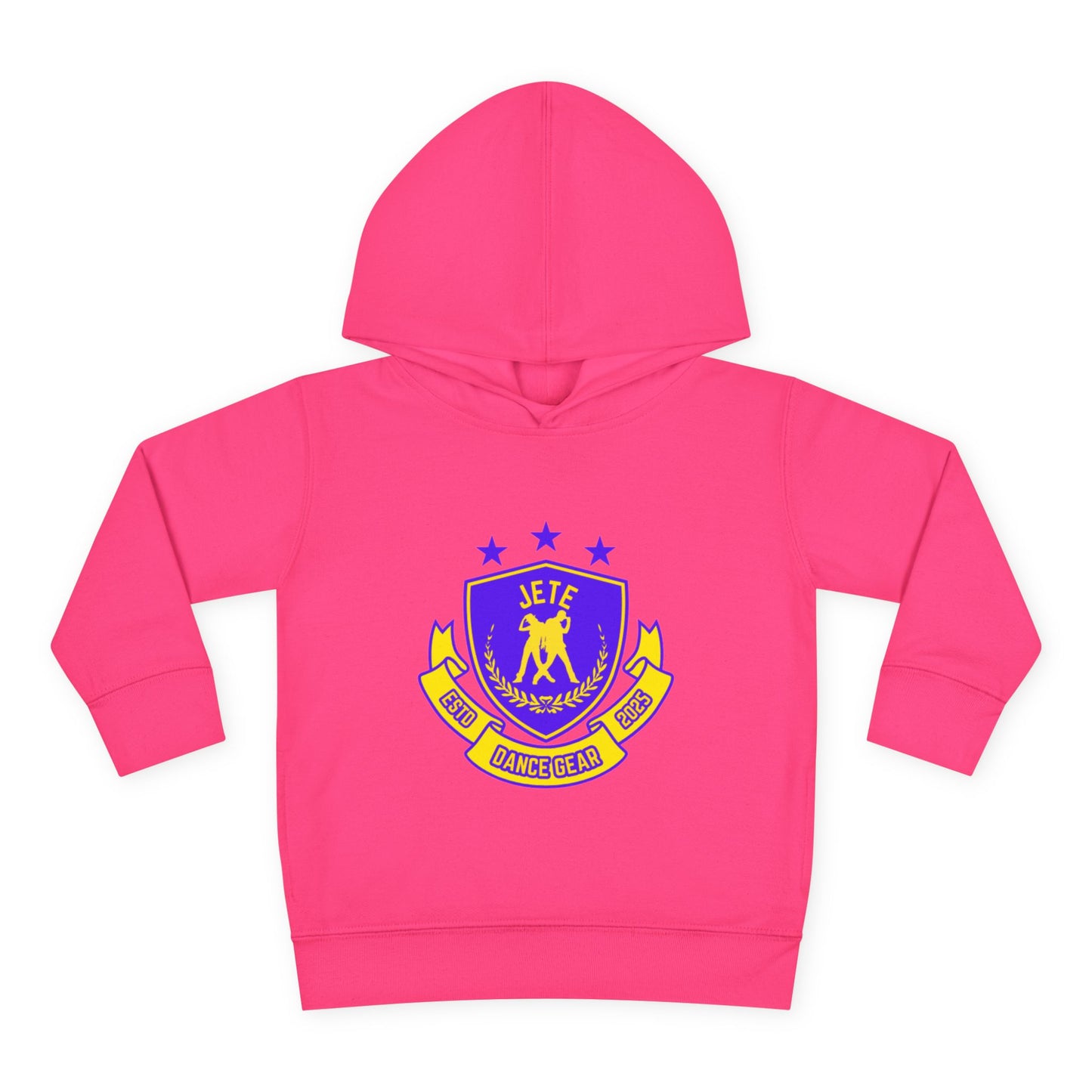 "Jeté Dance Gear" Toddler Pullover Fleece Hoodie – Collegiate-Inspired Dancer Graphic Sweatshirt for Kids