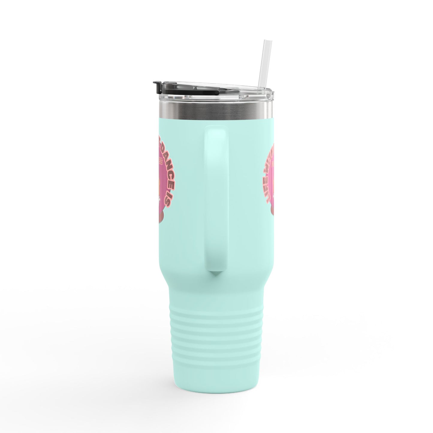 "Life Without Dance is Pointeless" 40oz Insulated Travel Mug – Cute Capybara Dance Graphic Stainless Steel Tumbler for Dancers & Dance Lovers