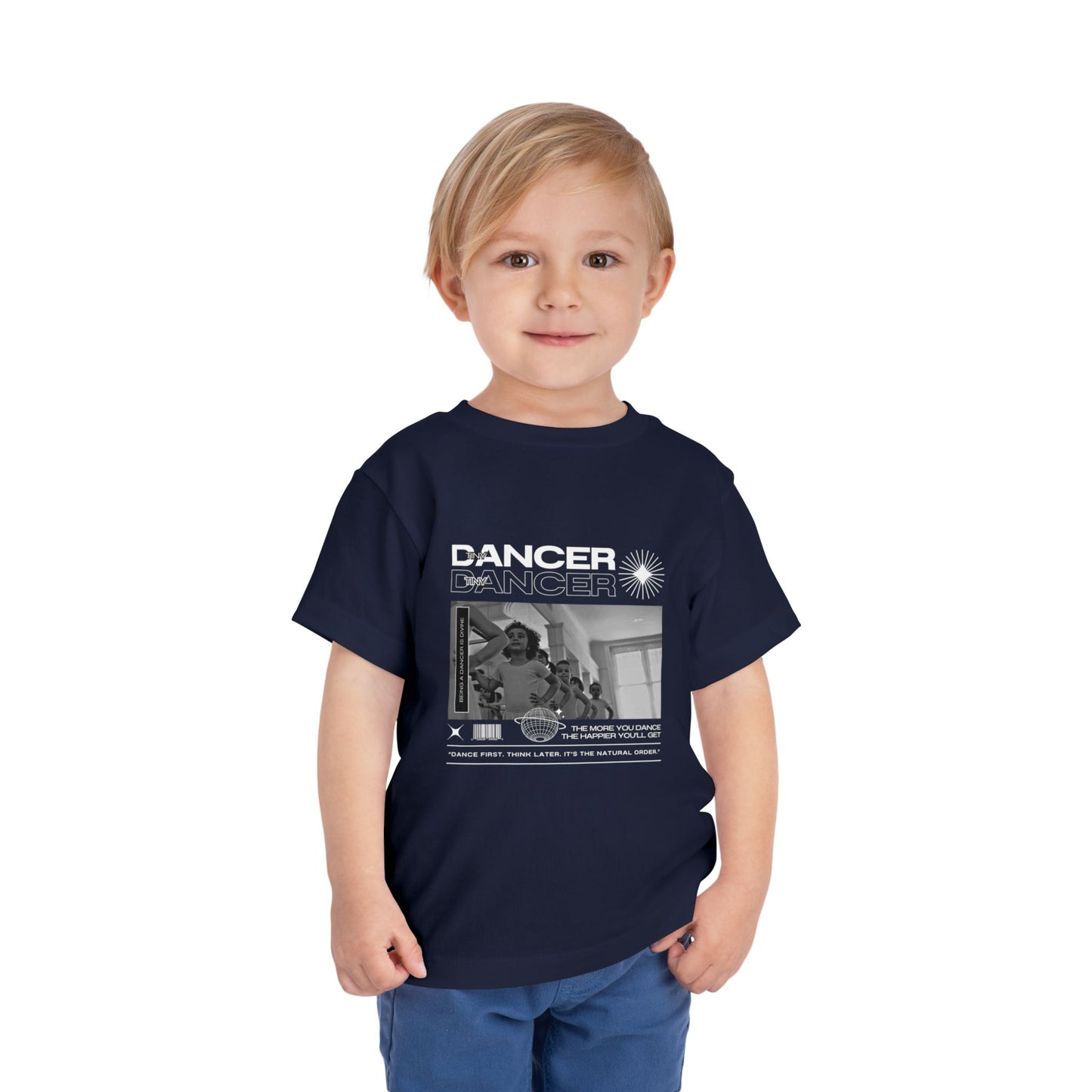 “Tiny Dancer" Toddler Short Sleeve T-Shirt – Streetwear-Inspired Ballet Class Graphic Tee for Kids