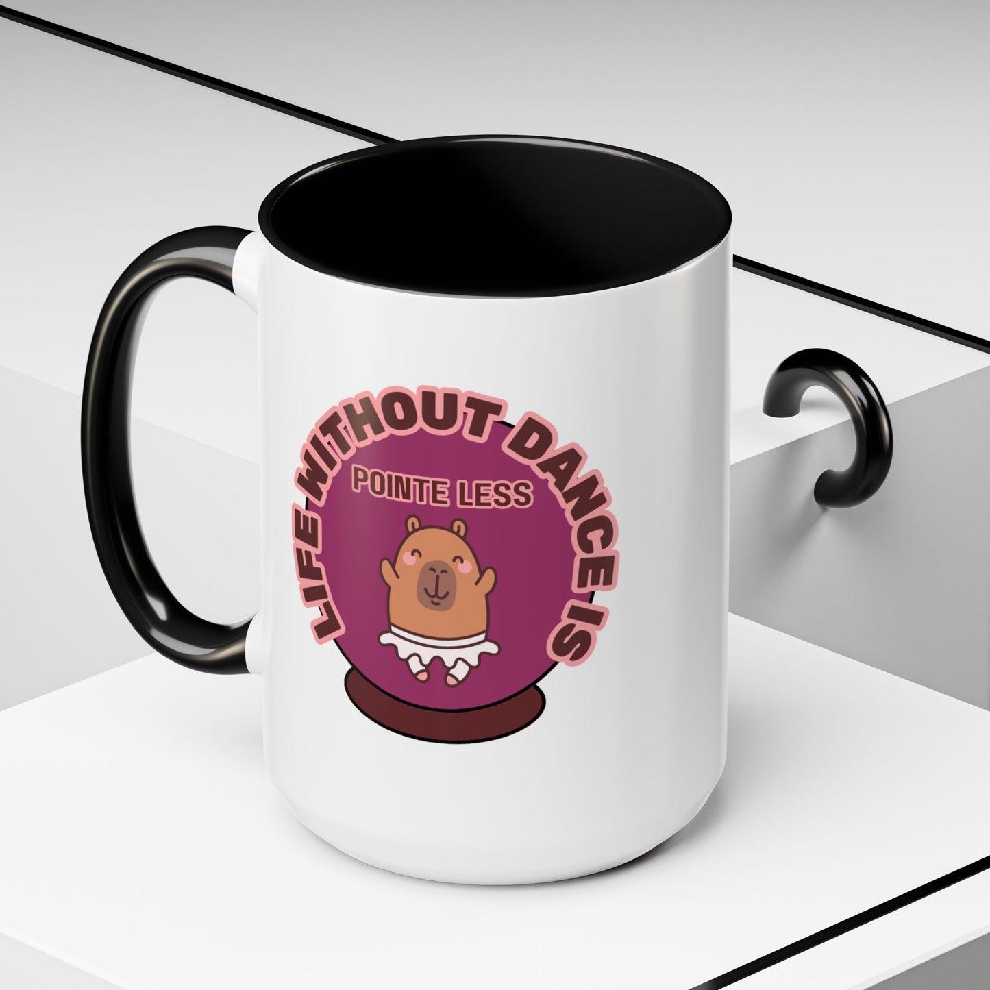 "Life Without Dance Is Pointeless" – Cute Capybara Accent Coffee Mug | Dance-Themed Ceramic Mug for Dancers