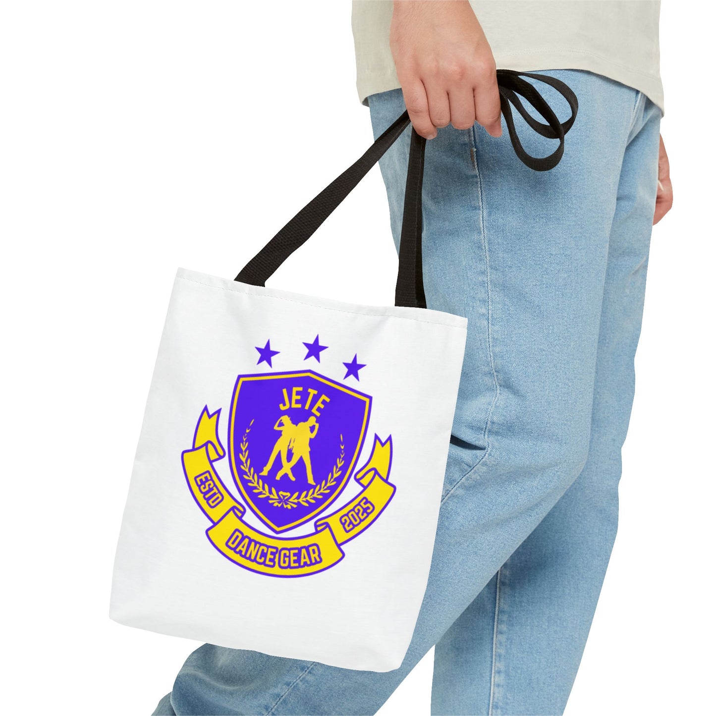 "Jeté Dance Gear Estd 2025" Canvas Tote Bag – Collegiate-Inspired Dancer Tote for Rehearsals, Classes & Everyday Style