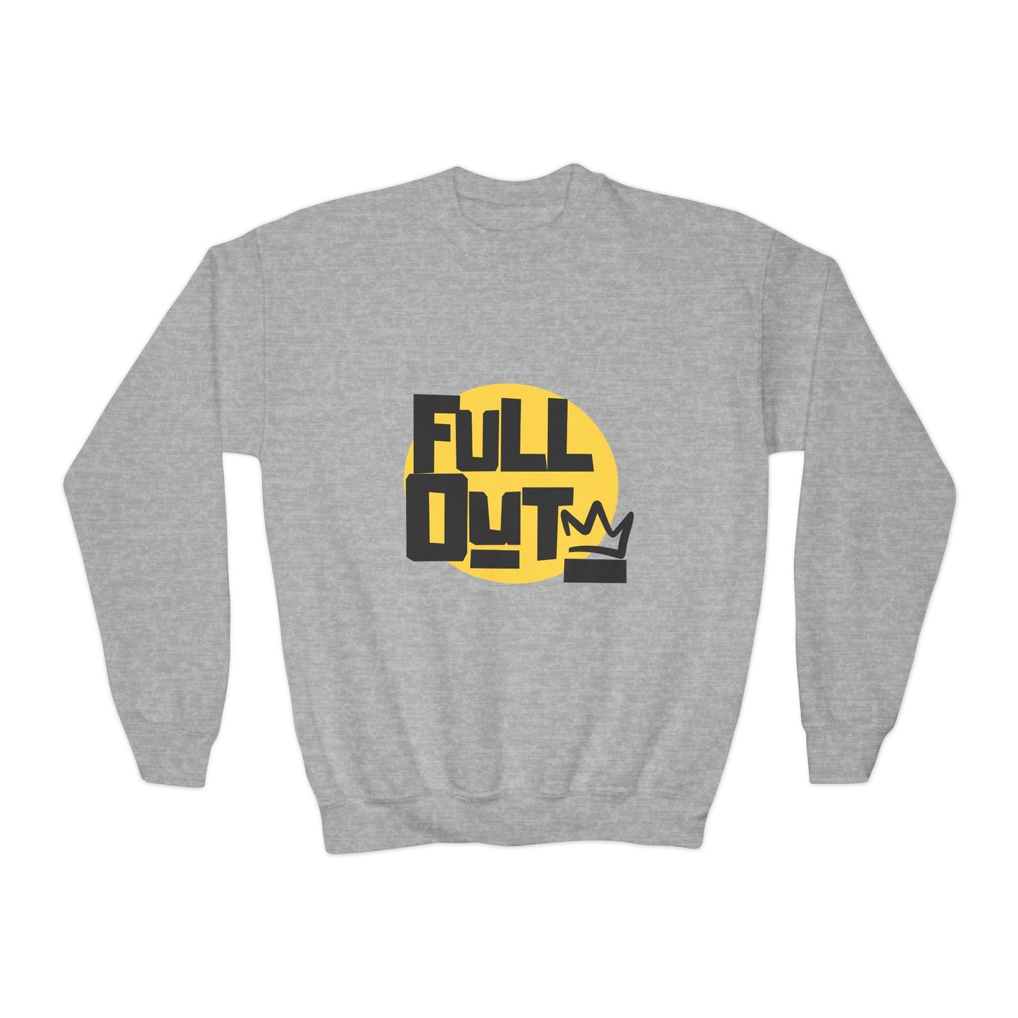 "Full Out" Youth Crewneck Sweatshirt – Bold Streetwear-Inspired Dance Graphic Pullover for Kids and Teens