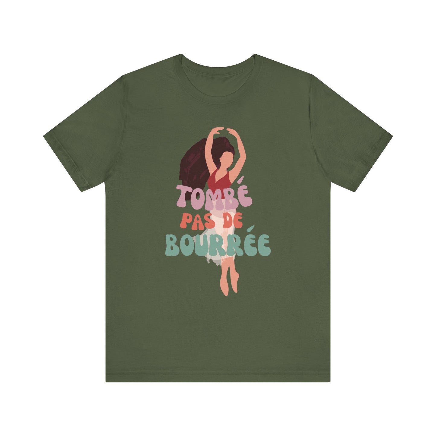 “Tombé Pas de Bourrée” T-Shirt – Ballet Dance Phrase Unisex Garment-Dyed Tee with Elegant Dancer Graphic