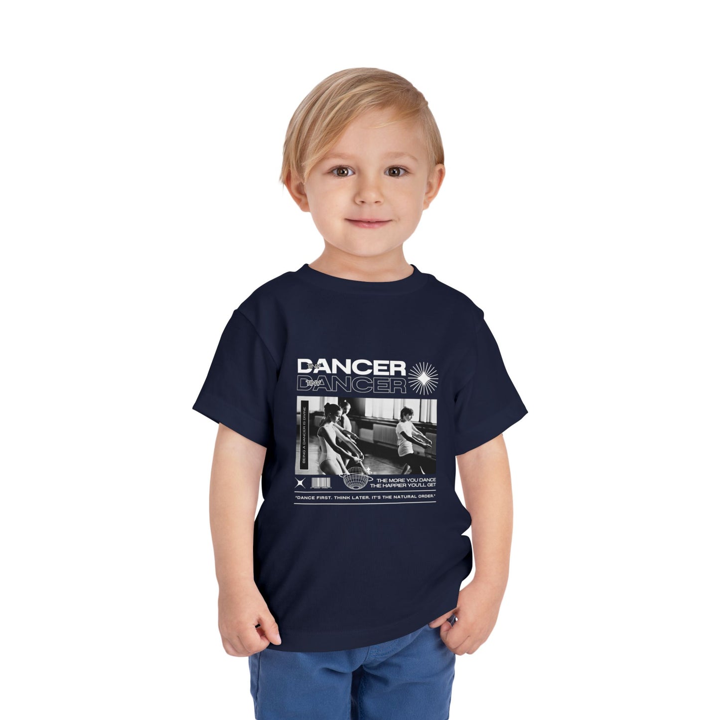 “Tiny Dancer" Toddler Short Sleeve T-Shirt – Streetwear-Inspired Ballet Class Graphic Tee for Kids