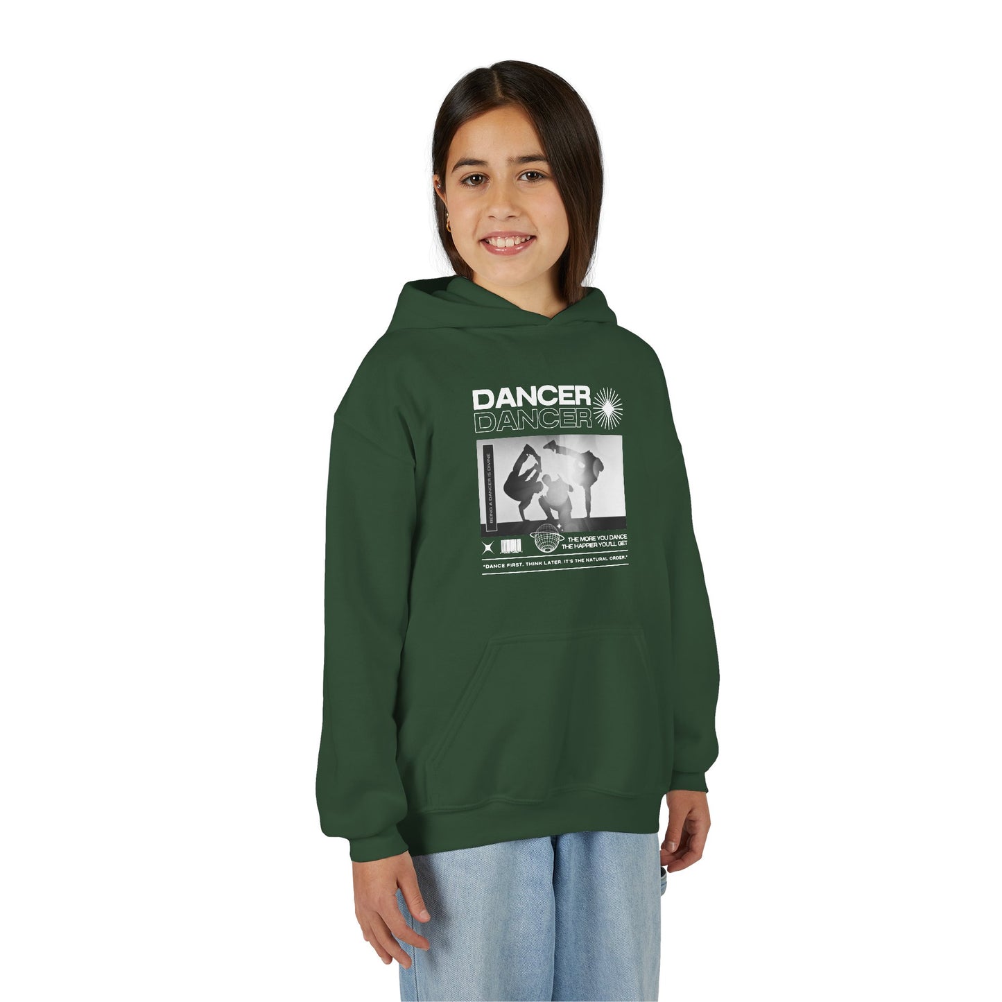 “Dancer” Breakdancer Streetwear Graphic | Unisex Youth Hoodie – Hip-Hop Dance Hoodie for Kids & Young Performers
