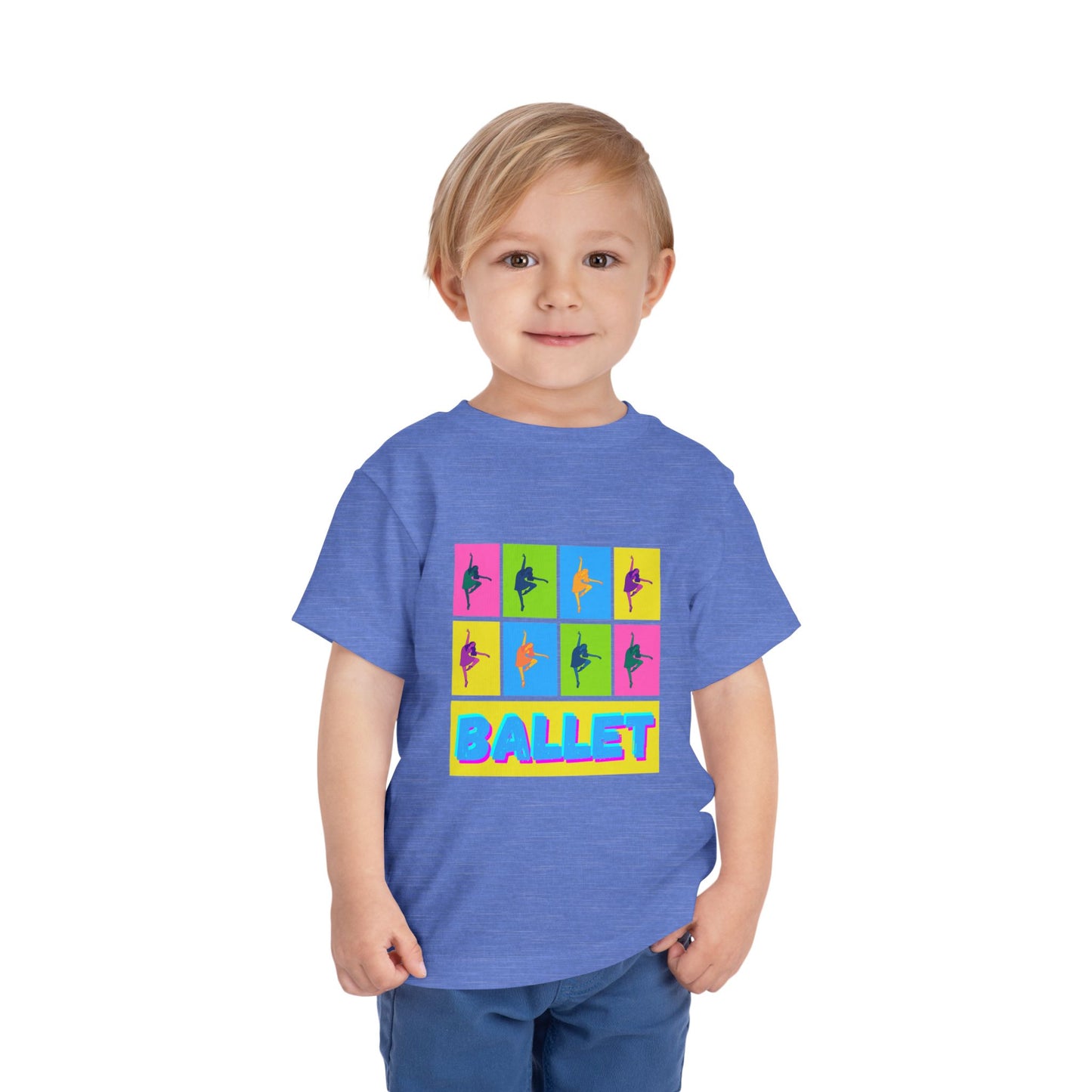 “Ballet" Toddler Short Sleeve T-Shirt – Pop Art Inspired Dance Graphic Tee for Kids