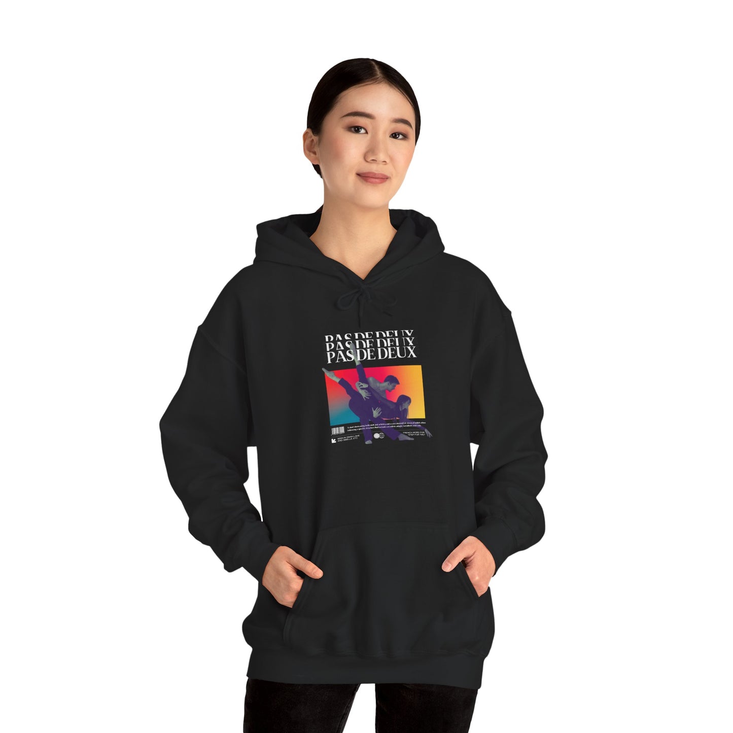 “Pas De Deux” Ballet Term Definition with Streetwear-Style - Unisex Heavy Blend™ Hooded Sweatshirt – Cozy Dance Hoodie for Ballet Fans & Performers
