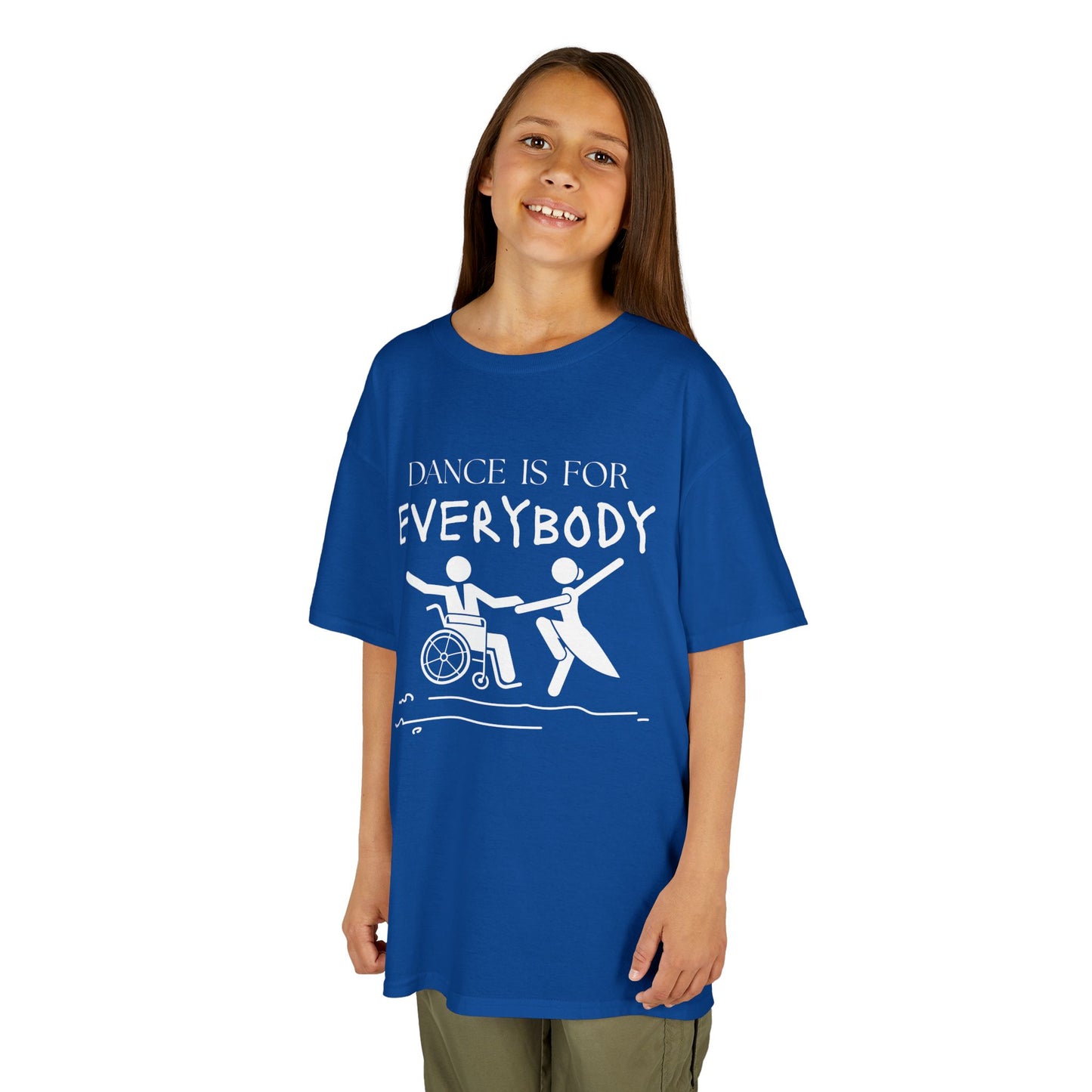 “Dance Is for Everybody” Youth Short Sleeve Tee – Inclusive Dance T-Shirt for Kids & Teens, Personalized with Name or Studio