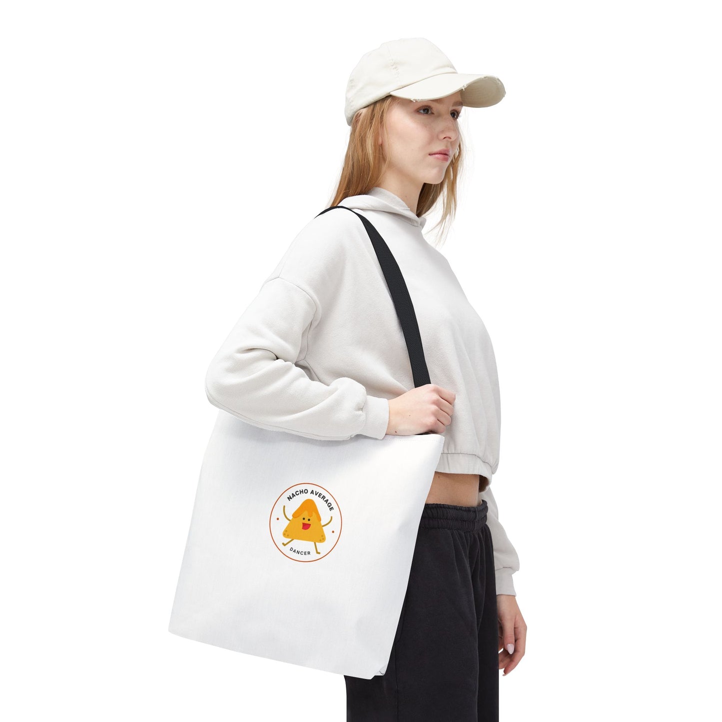 "Nacho Average Dancer" Canvas Tote Bag – Funny Kawaii Dance Tote with Nacho Graphic for Dancers & Dance Moms