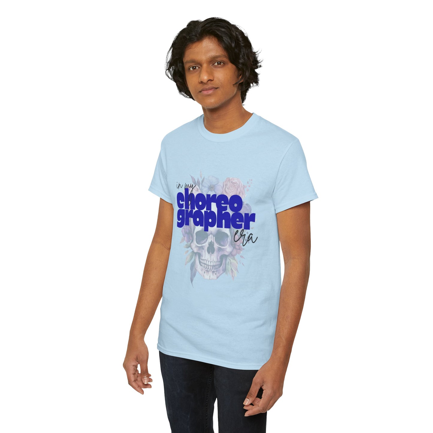 "In My Choreographer Era" Skull Floral Tee – Unisex Heavy Cotton Dance T-Shirt with Cool Gothic Graphic