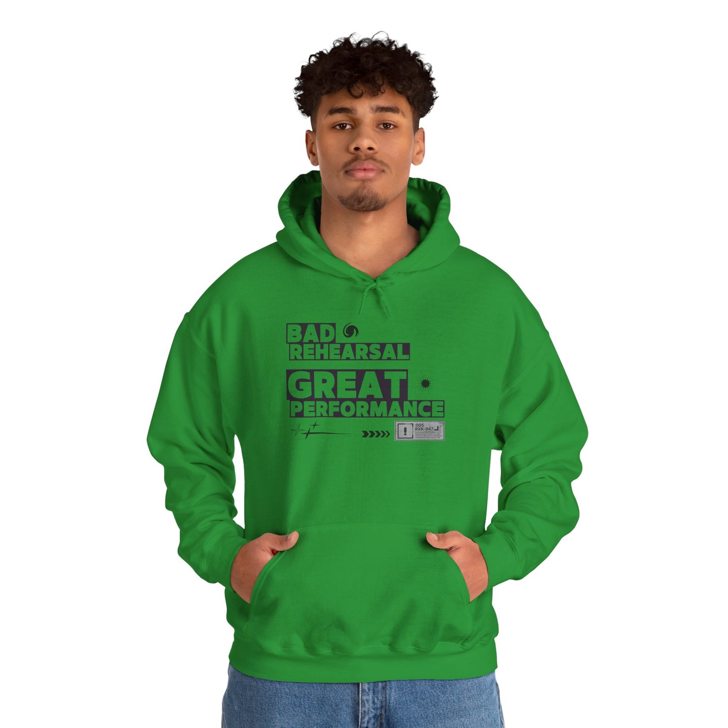 "Bad Rehearsal, Great Performance" Dance Hoodie – Unisex Heavy Blend™ Hooded Sweatshirt with Streetwear-Inspired Graphic for Performers