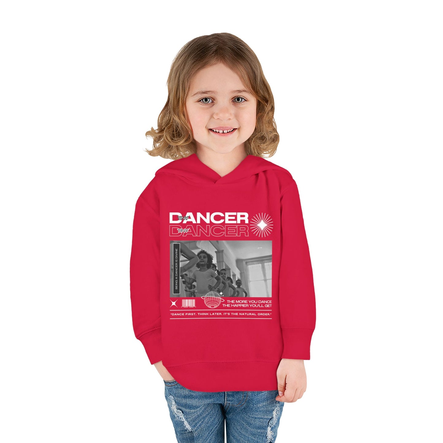 “Tiny Dancer” Toddler Pullover Hoodie – Streetwear-Inspired Ballet Class Graphic Sweatshirt for Kids