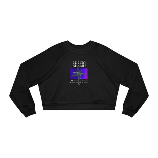 “Adagio” Ballet Term Definition with Beautiful Ballerina Graphic | Women’s Cropped Sweatshirt - Streetwear-Inspired Ballet Dance Sweatshirt for Dancers & Enthusiasts