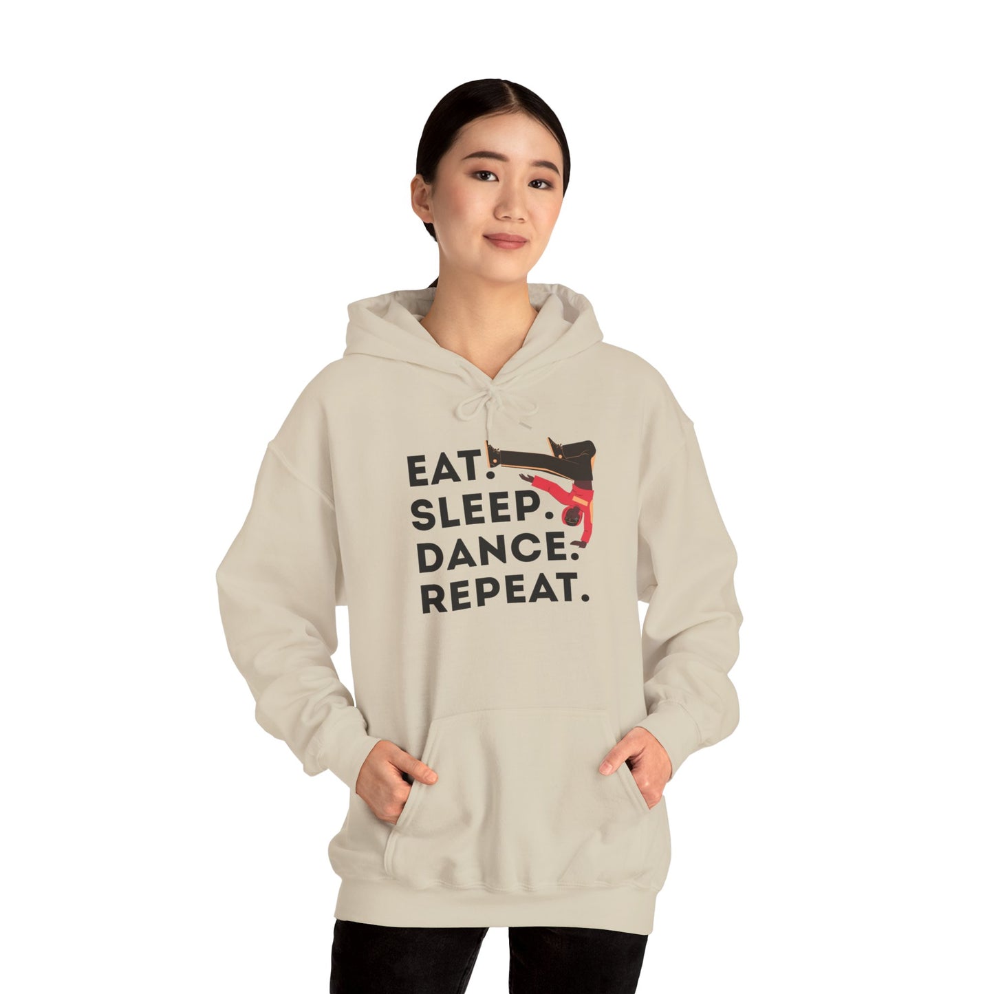 "Eat Sleep Dance Repeat" Unisex Dance Hoodie – Bold B-Boy Streetwear Sweatshirt