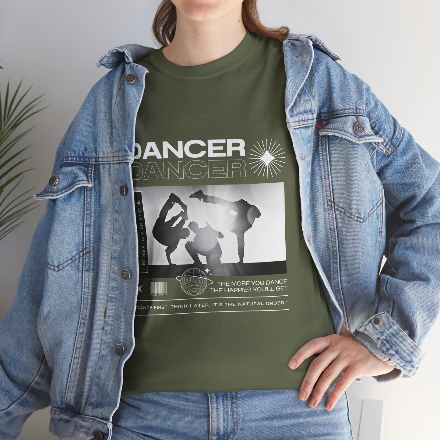 “Dancer” Graphic with Breakdancer Streetwear-Inspired Design | Hip-Hop Dance T-Shirt for Men & Women | Unisex Heavy Cotton Tee