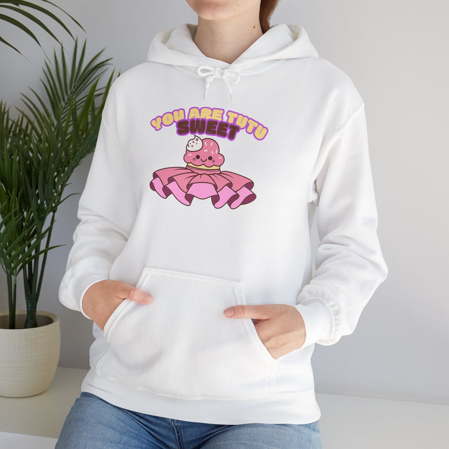 "You Are Tutu Sweet" Unisex Heavy Blend Hooded Sweatshirt – Kawaii Cupcake in Tutu Dance Graphic Hoodie for Adults and Teens