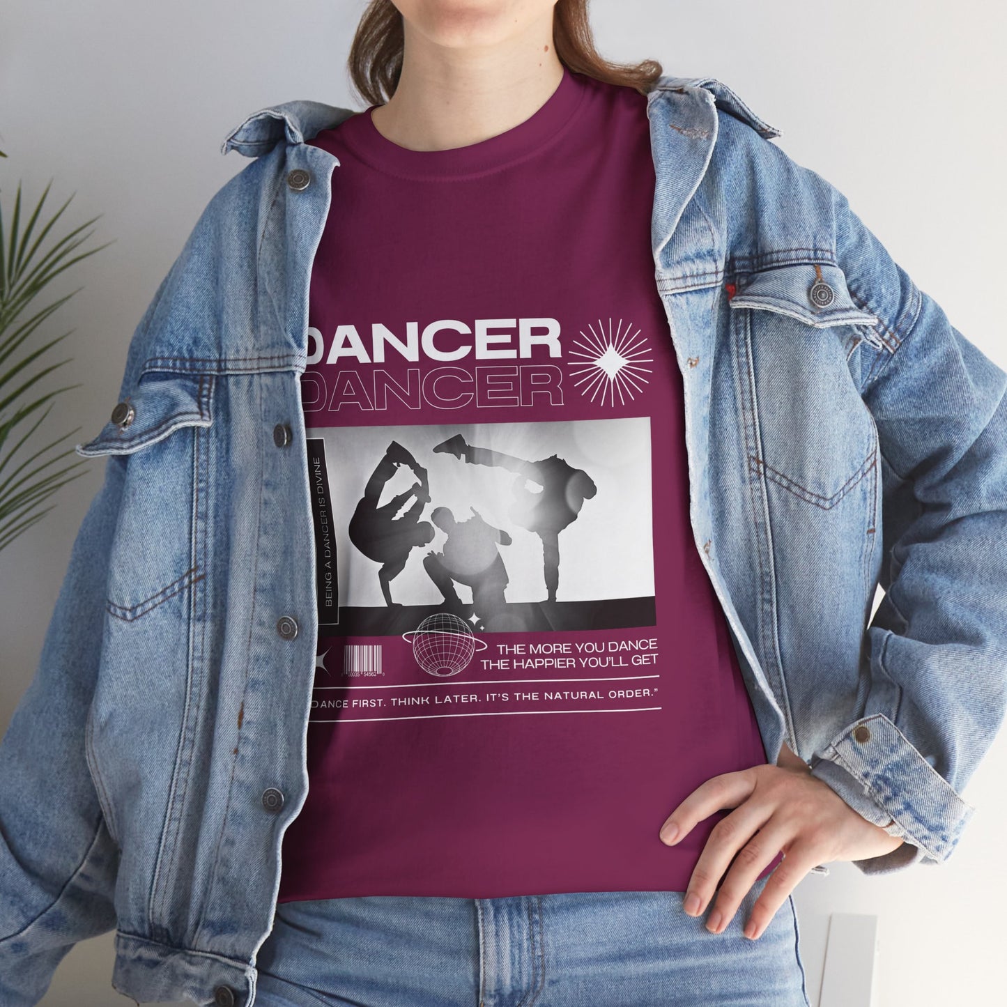 “Dancer” Graphic with Breakdancer Streetwear-Inspired Design | Hip-Hop Dance T-Shirt for Men & Women | Unisex Heavy Cotton Tee