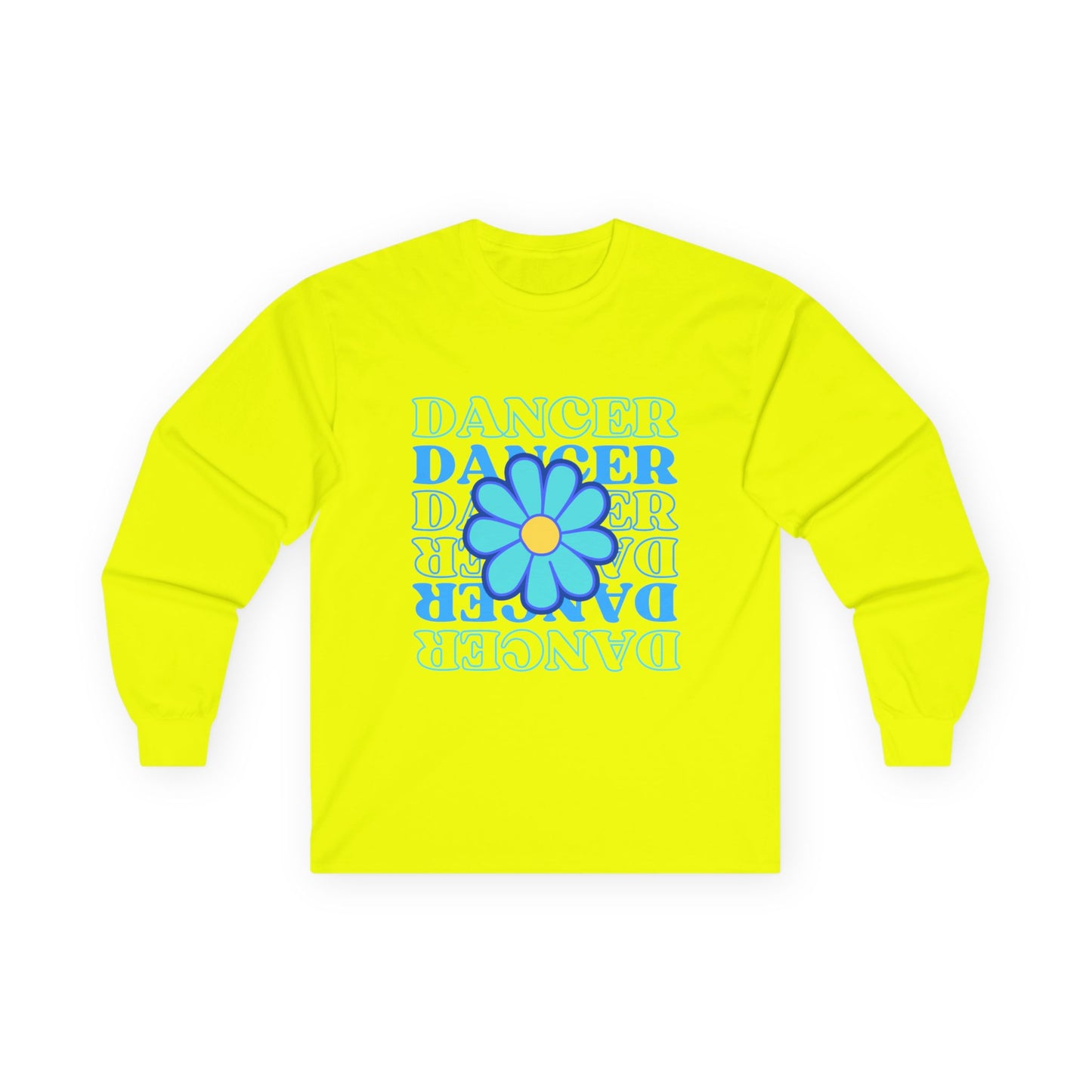 "Dancer" Unisex Long Sleeve Tee – Elegant Floral Text Graphic Dance Shirt for Performers, Instructors & Studio Style