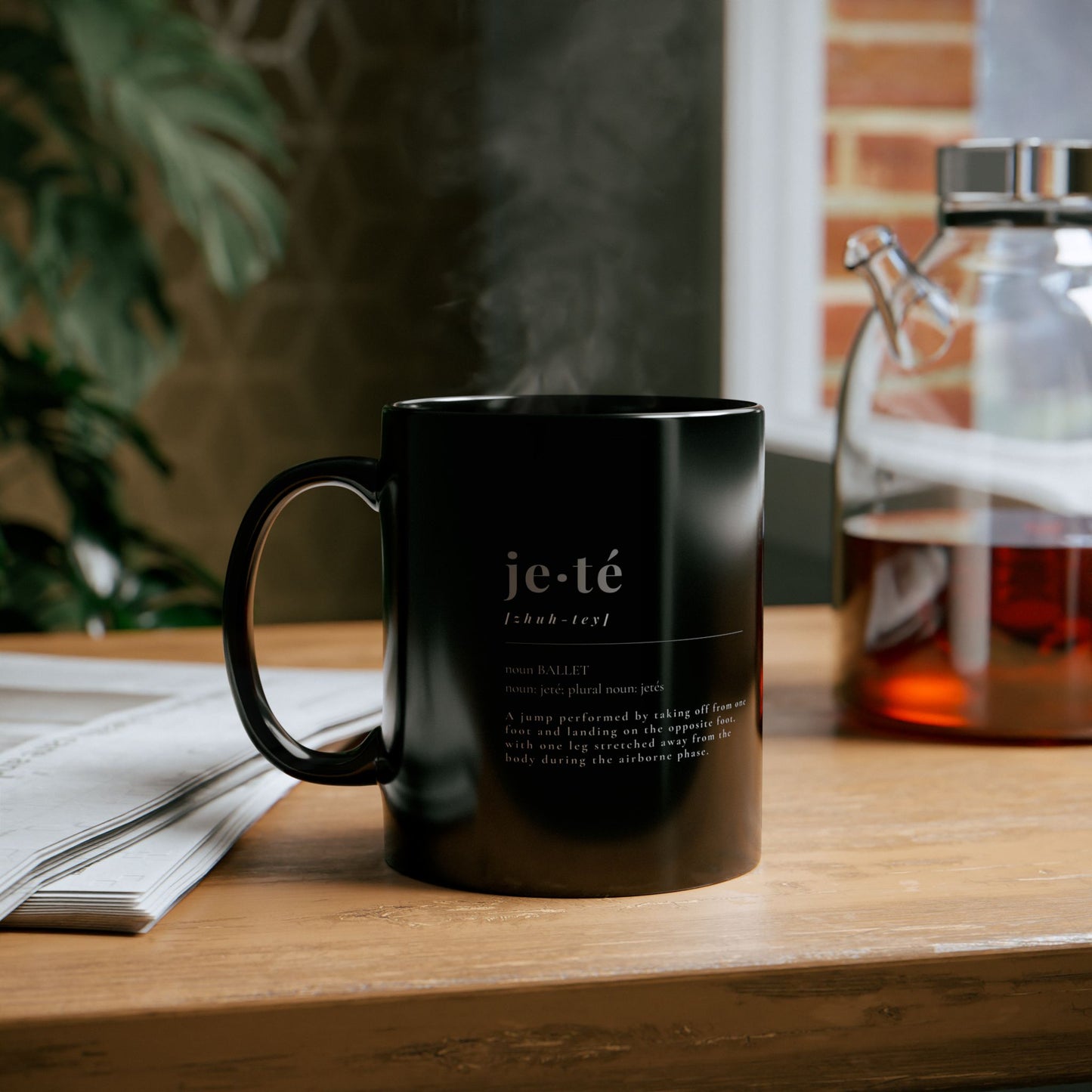 "Jeté Definition" Accent Coffee Mug – Dance-Themed Mug Featuring the Official Ballet Term Definition for Dancers, Teachers, and Ballet Enthusiasts