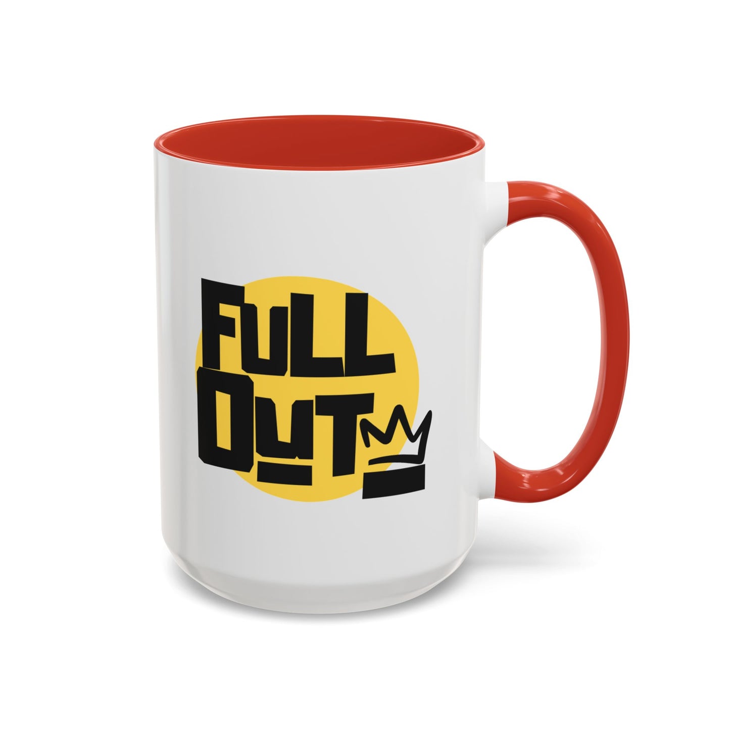 "Full Out" Accent Coffee Mug – Streetwear Dance Mug with Crown Graphic for Dancers