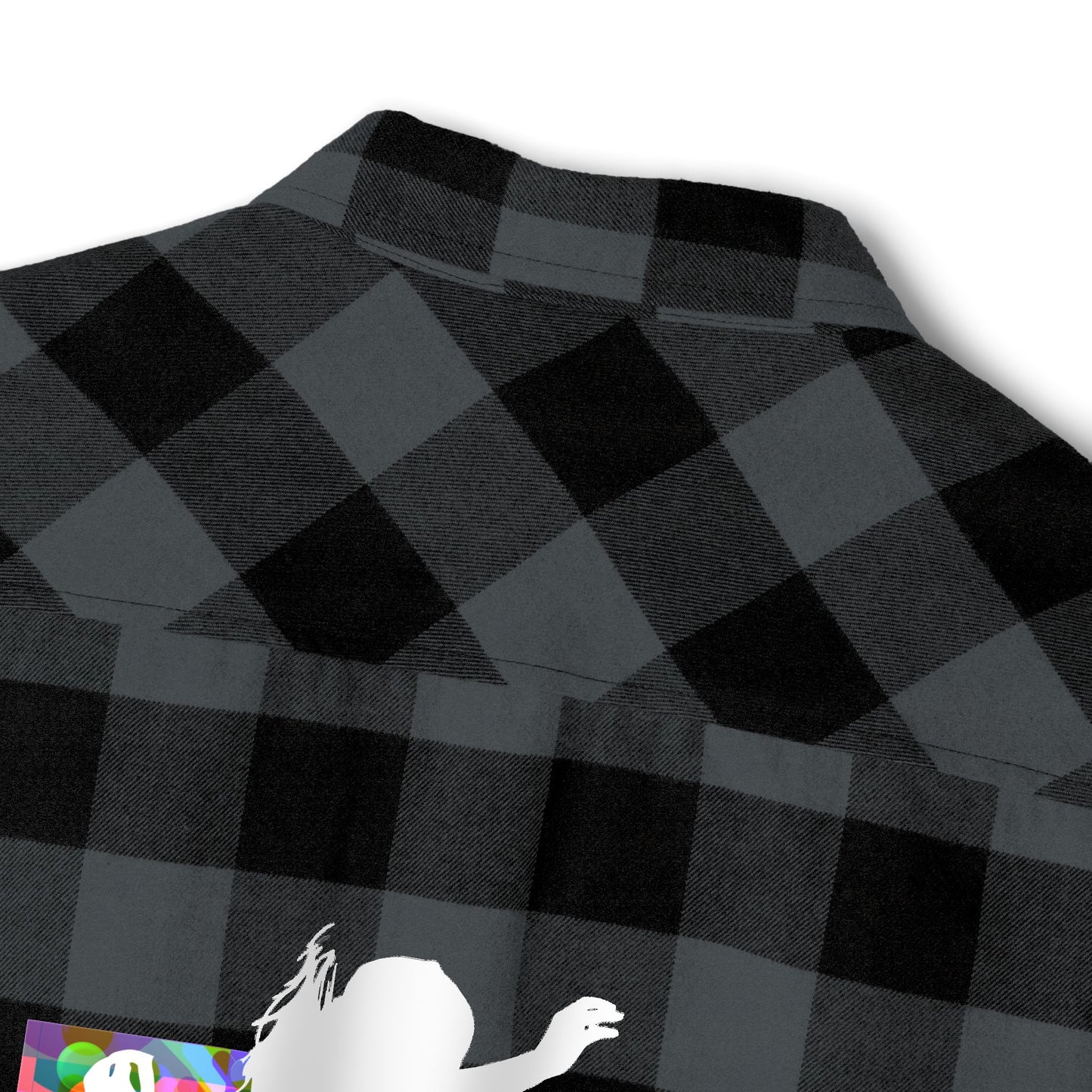 Levels Premium Collection Flannel Shirt – Unisex Streetwear Button-Up with "Levels Pictures Textures" Front Text and Bold Dancer Silhouette Back Graphic