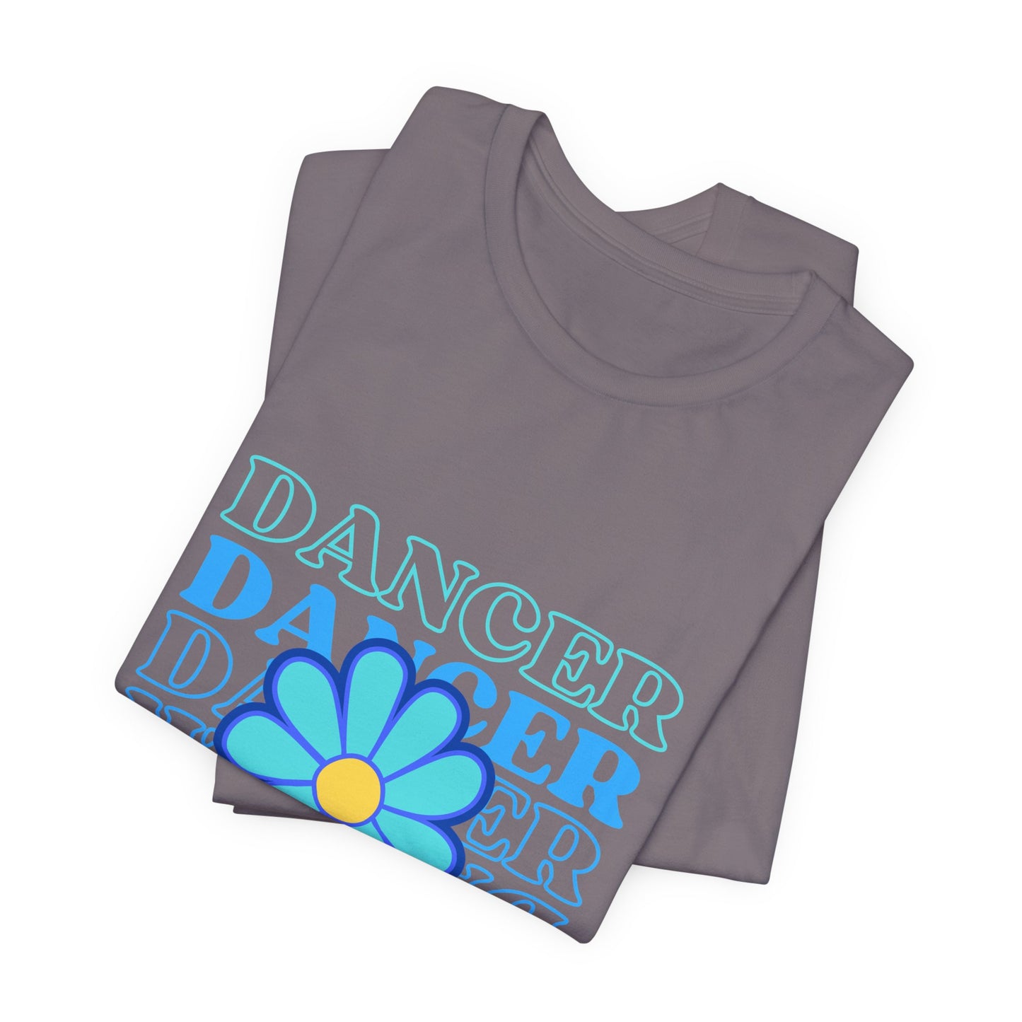 "Dancer" Unisex Jersey Short Sleeve T-Shirt – Floral Text Graphic Dance Tee – Soft Lightweight Ballet & Studio Style Shirt