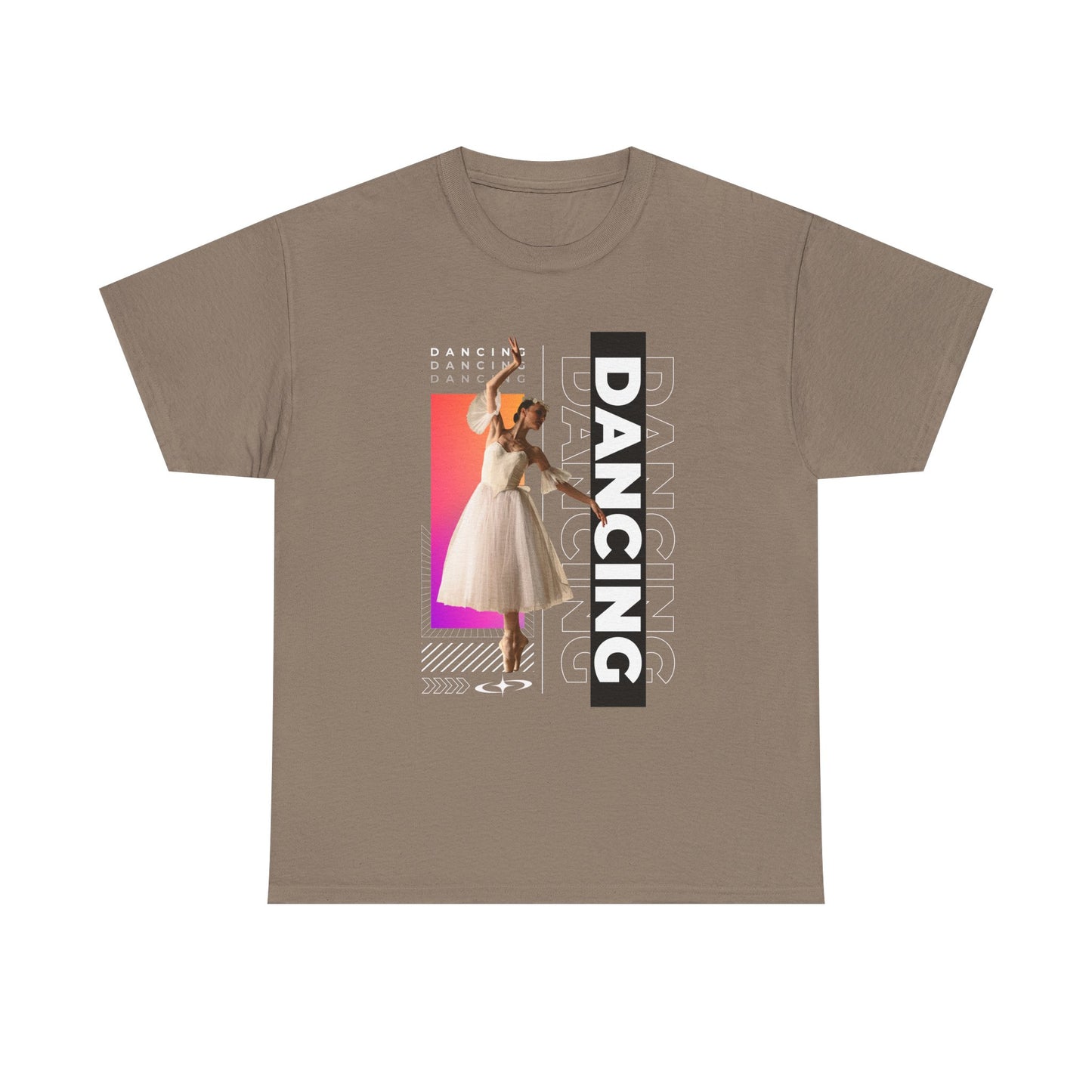 “Dancing” Streetwear-Inspired Female Dancer Unisex Heavy Cotton Tee – Urban Dance Graphic T-Shirt for Performers and Dance Lovers