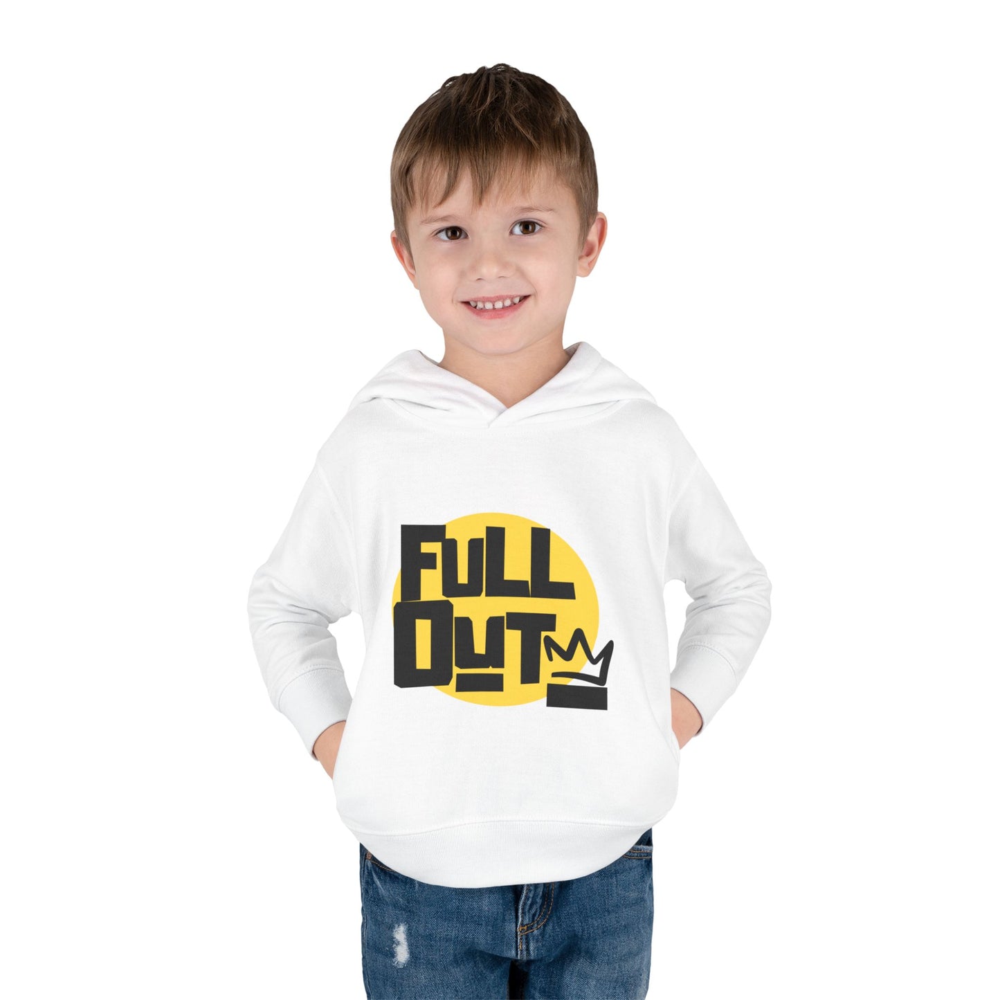 "Full Out" Toddler Pullover Hoodie – Bold Streetwear-Inspired Dance Graphic Fleece Sweatshirt for Kids