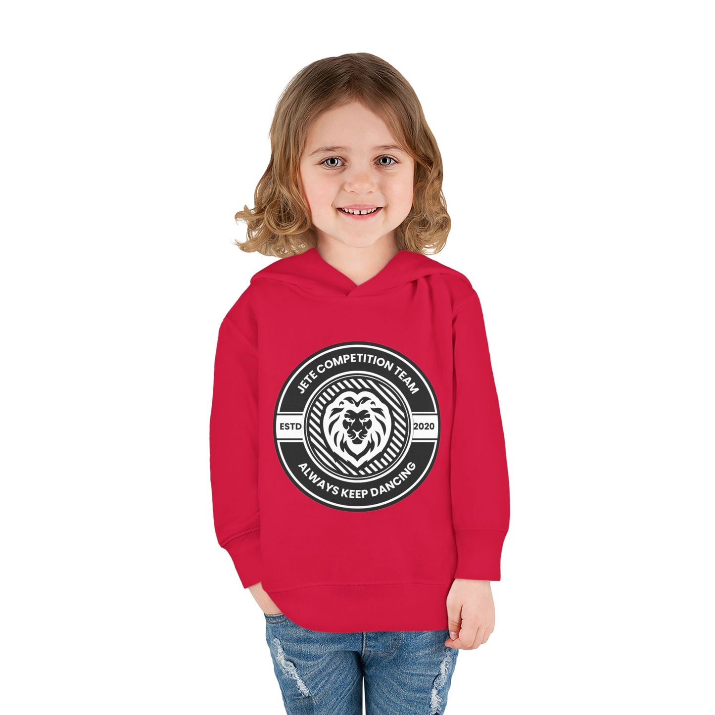 “Jeté Competition Team: Always Keep Dancing” Toddler Pullover Fleece Hoodie – Collegiate Dance Graphic | Sweatshirt for Kids
