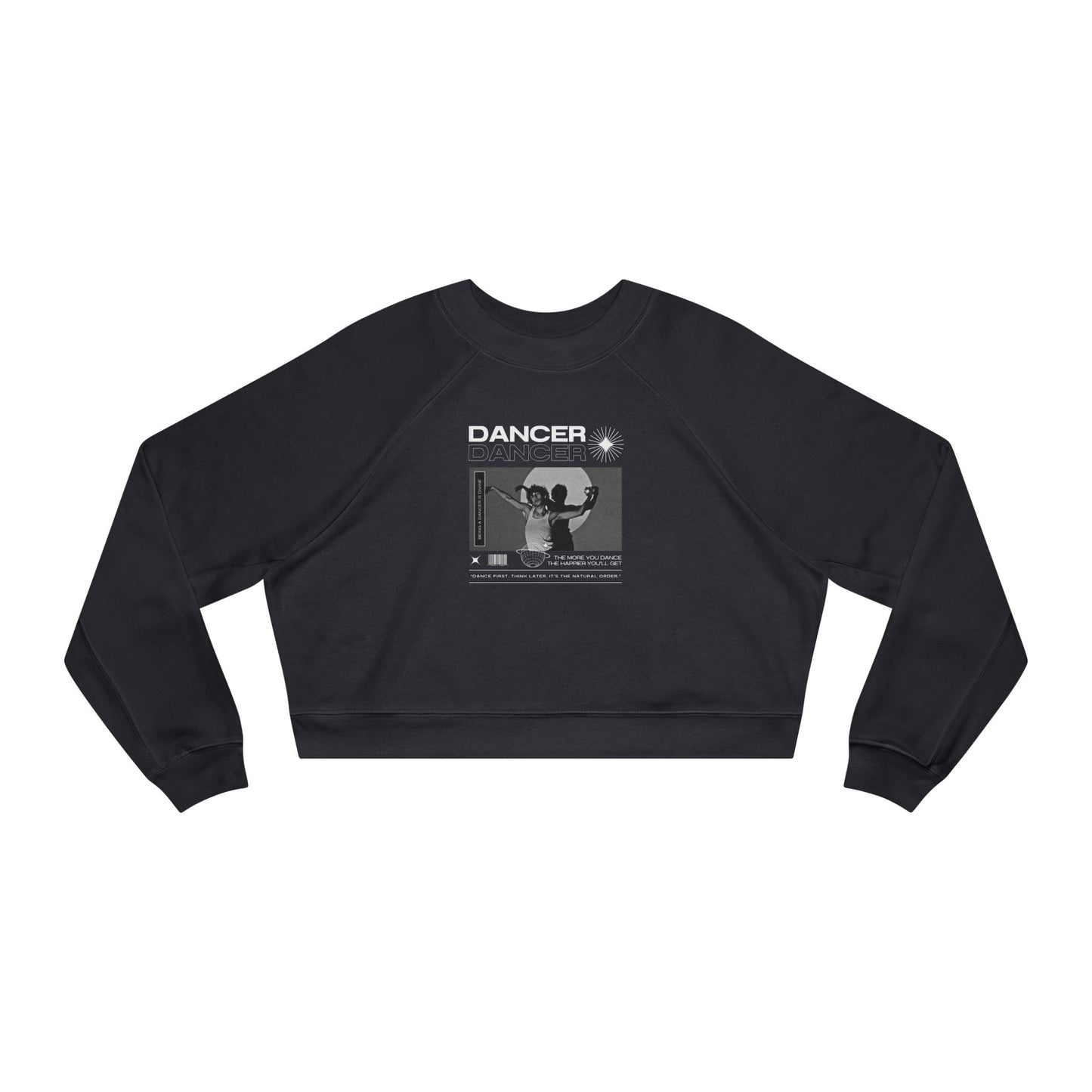 “Dancer” Contemporary Dancer in Spotlight Graphic | Streetwear-Inspired Ballet & Modern Dance Sweatshirt for Dancers & Enthusiasts - Women’s Cropped Sweatshirt