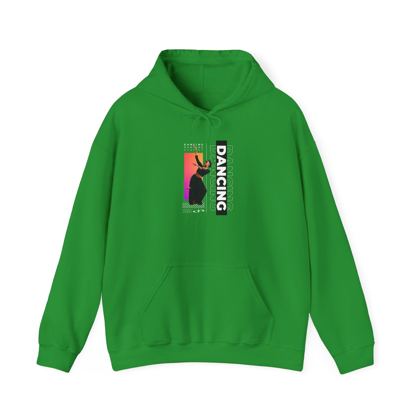 “Dancing” Text with Streetwear-Style Female Dancer Graphic - Unisex Heavy Blend™ Hooded Sweatshirt – Cozy Dance Hoodie for Ballet & Hip-Hop Enthusiasts