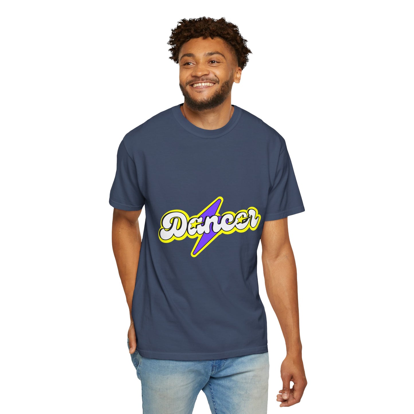 "Dancer" Unisex Garment-Dyed T-Shirt – Superhero-Style Bold Graphic Tee – Dance Power Shirt for Performers & Movers