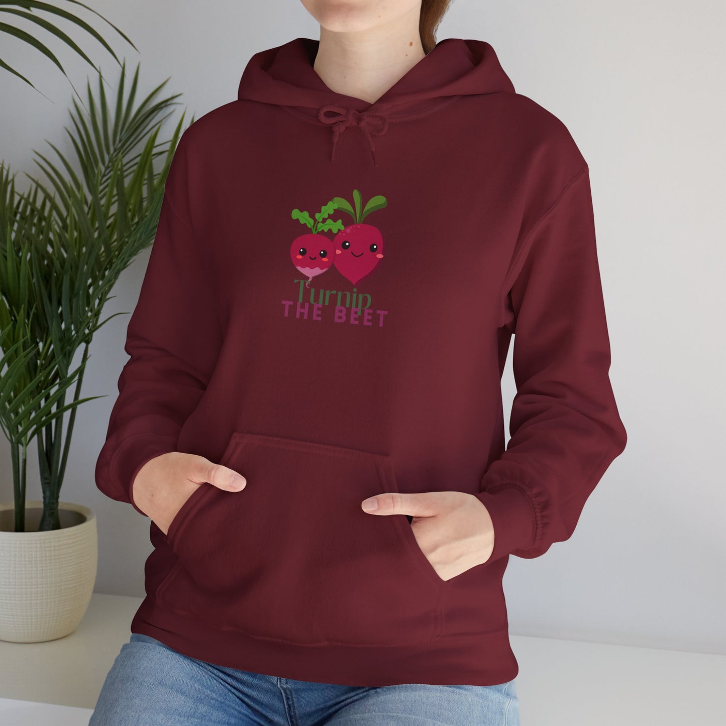 "Turnip the Beet" Unisex Hooded Sweatshirt – Funny Dance Pun Hoodie with Cute Veggie Graphic | Cozy Gift for Dancers & Foodie Fans