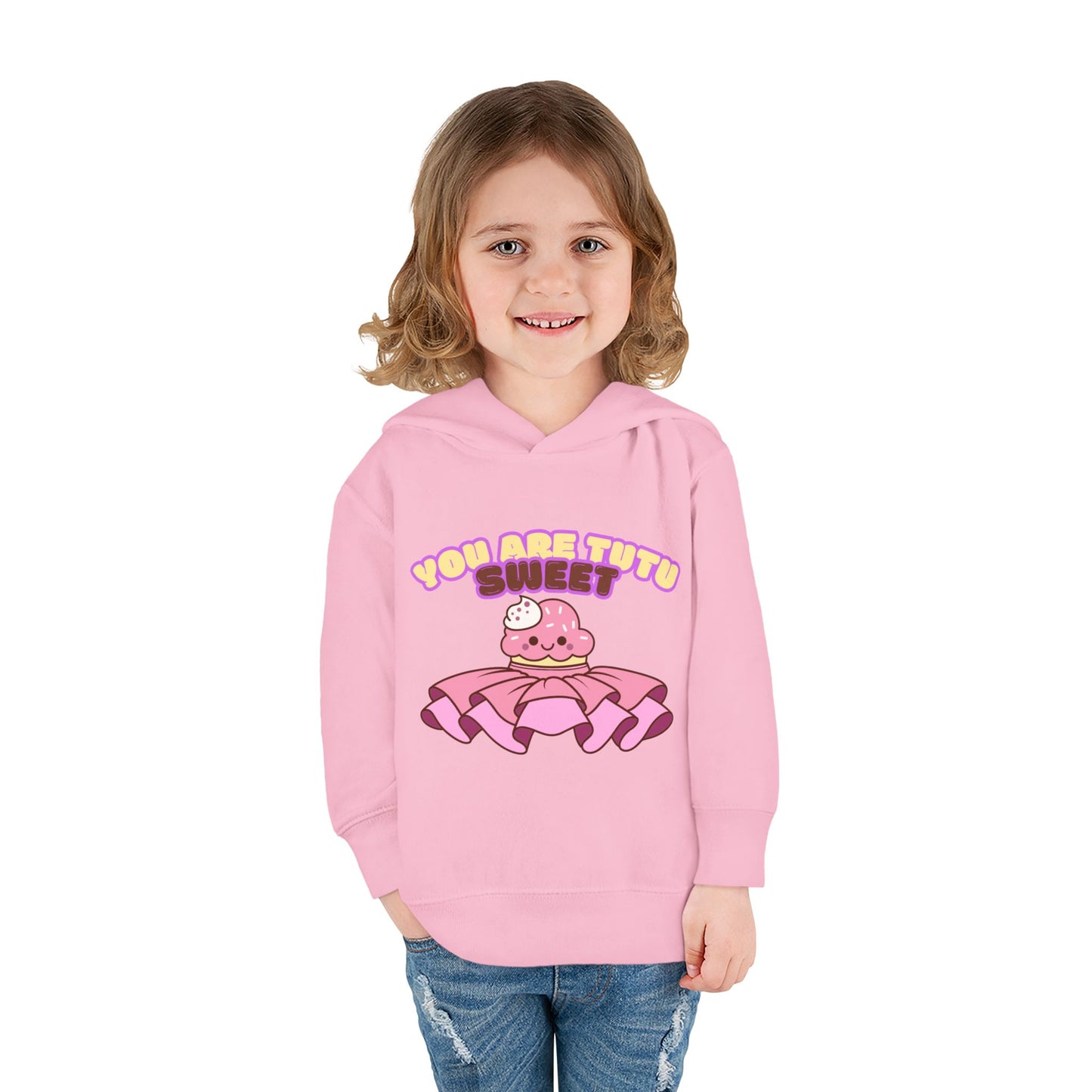 "You Are Tutu Sweet" Toddler Pullover Hoodie – Kawaii Cupcake in Tutu Dance Graphic Fleece Sweatshirt for Kids