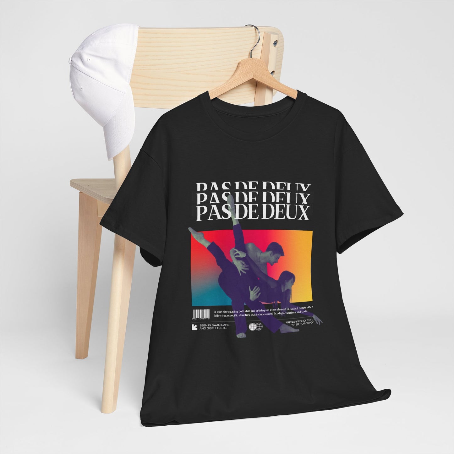 “Pas De Deux” Ballet Definition Unisex Heavy Cotton Tee – Streetwear-Inspired Dance T-Shirt with Elegant Partner Dancers Graphic
