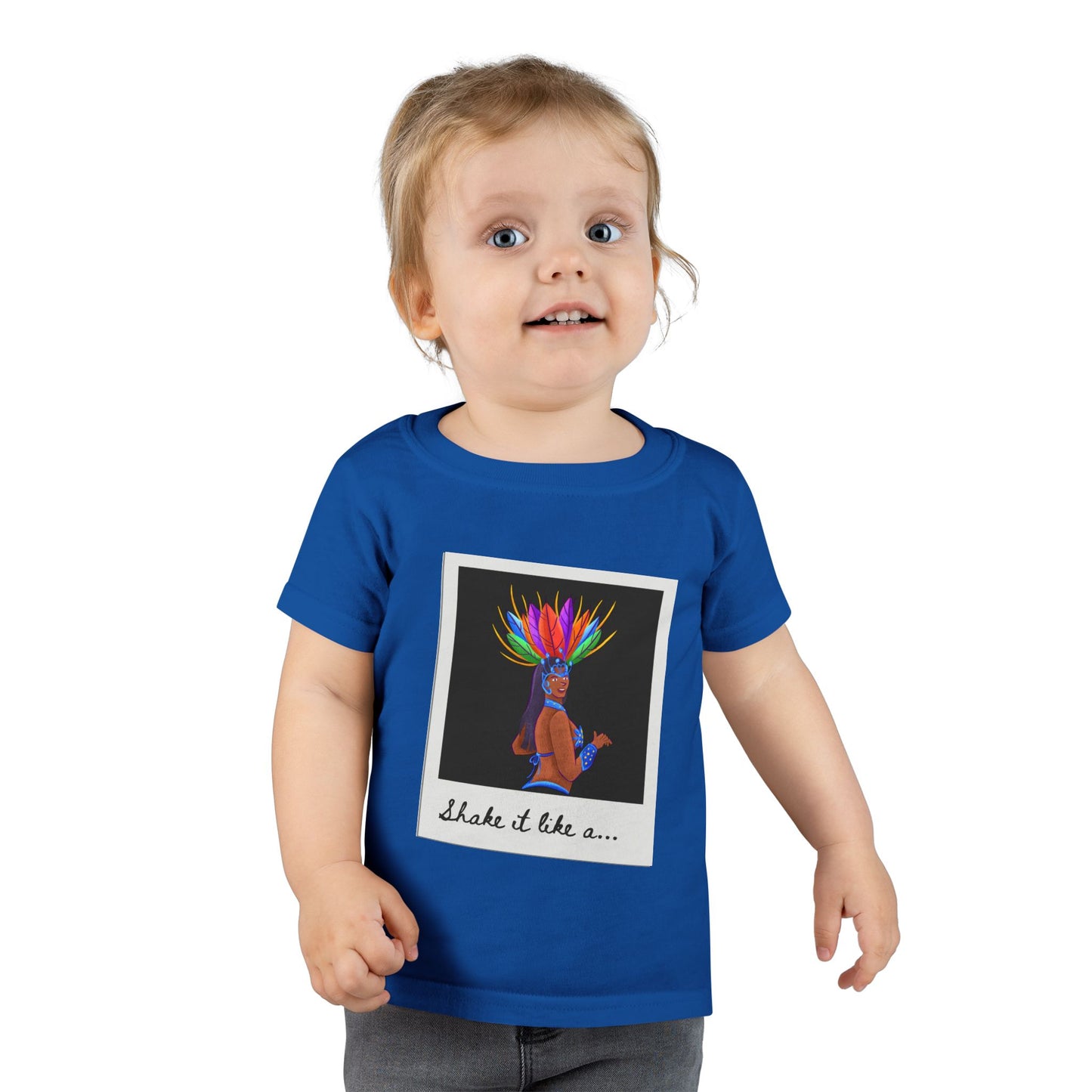 "Shake It Like a..." Toddler Dance T-Shirt – Carnival-Inspired Samba Dancer Graphic Short Sleeve Tee for Kids
