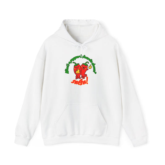 "What’s a Pepper’s Favorite Dance? Salsa!" Unisex Hooded Sweatshirt – Funny Dance Pun Hoodie with Cute Pepper Graphic for Dancers & Foodies