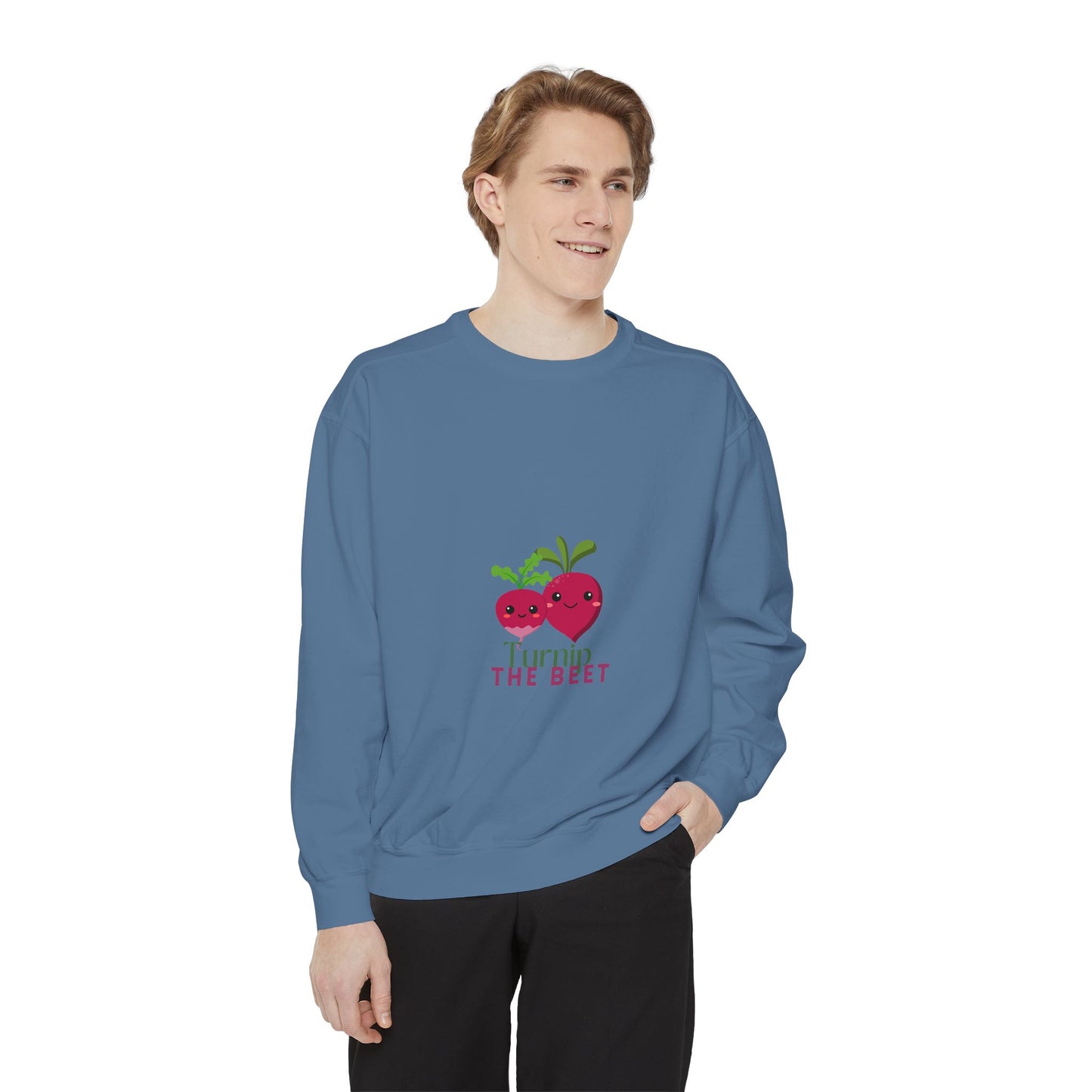"Turnip the Beet" Unisex Lightweight Crewneck Sweatshirt – Fun Dance Pun Pullover with Cute Pepper Graphic for Dancers & Music Fans